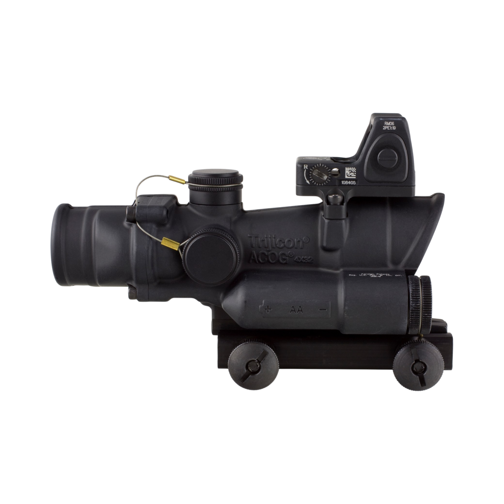 Trijicon ACOG® 4x32 Scope, Red CH .223 Reticle, Colt Knob Mount & 3.25 MOA Red RMR® Adj. LED Type 2