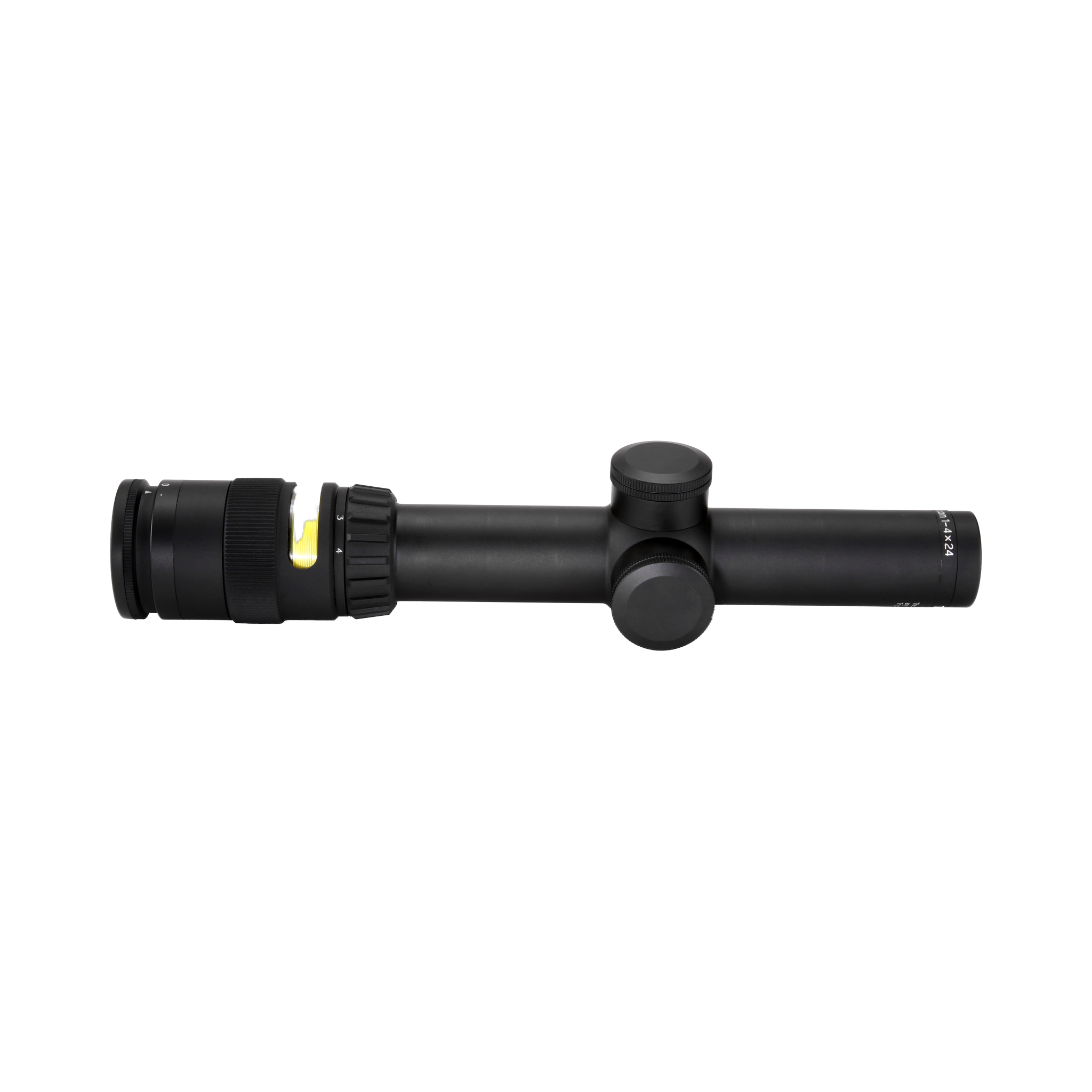 AccuPoint® 1-4x24 optiskais tēmēklis ar standarta dupleksa tēmējlīniju un dzintara krāsas punktu, 30 mm, matēti melns, ar aizsargvāciņu