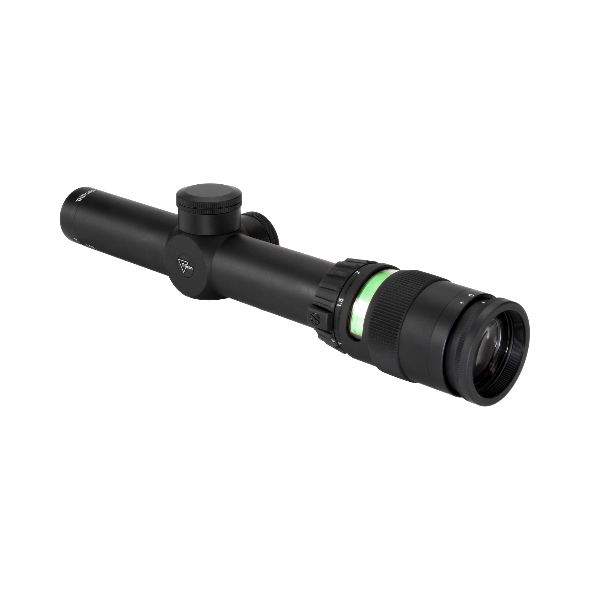 AccuPoint® 1-4x24 optiskais tēmēklis ar standarta dupleksa tēmējlīniju un zaļu punktu, 30 mm, matēti melns, ar aizsargvāciņu