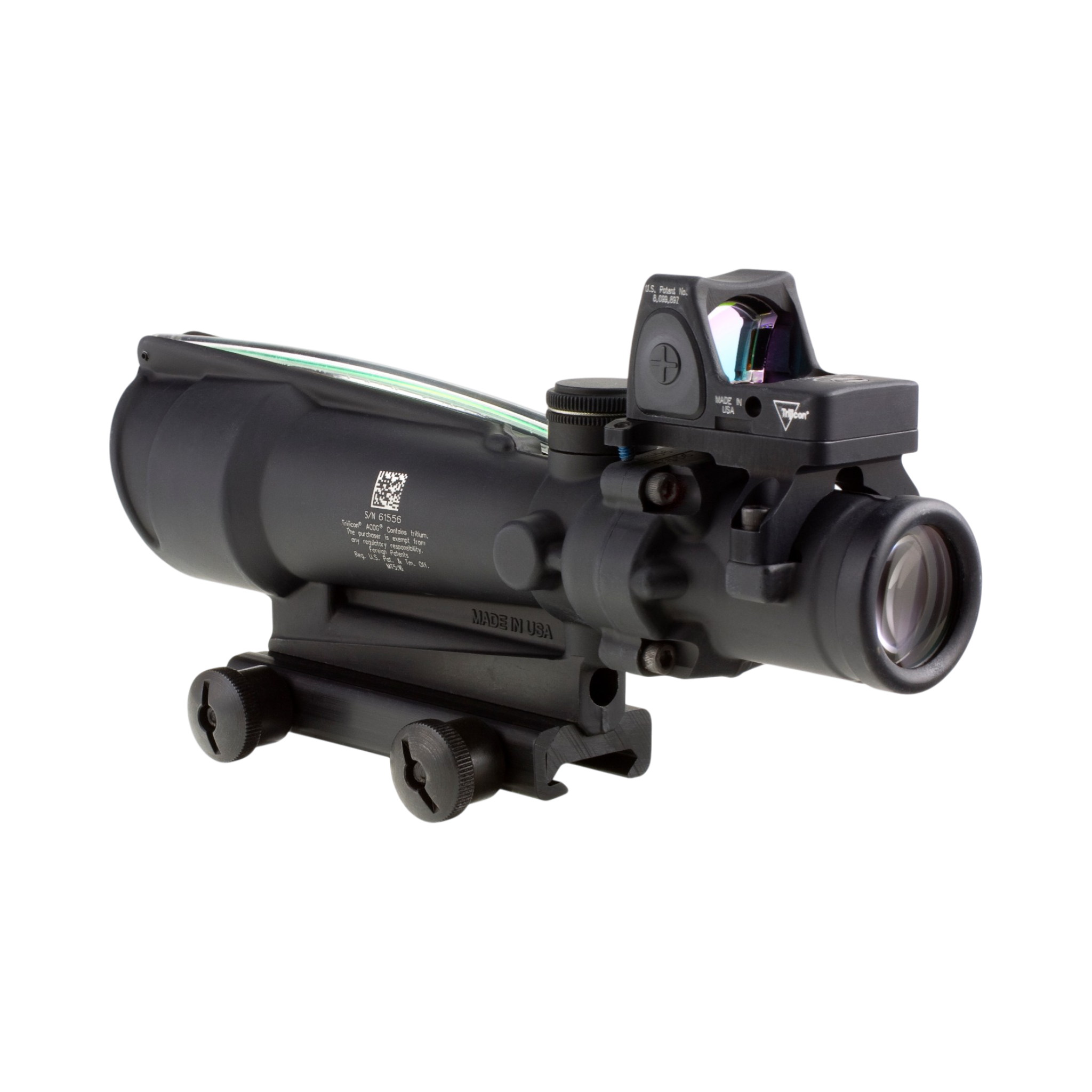 Trijicon ACOG® 3.5x35 Scope, Gr. Chev .223 D.I., Colt Knob Mount & 3.25 MOA Red RMR® Adj. LED Type 2