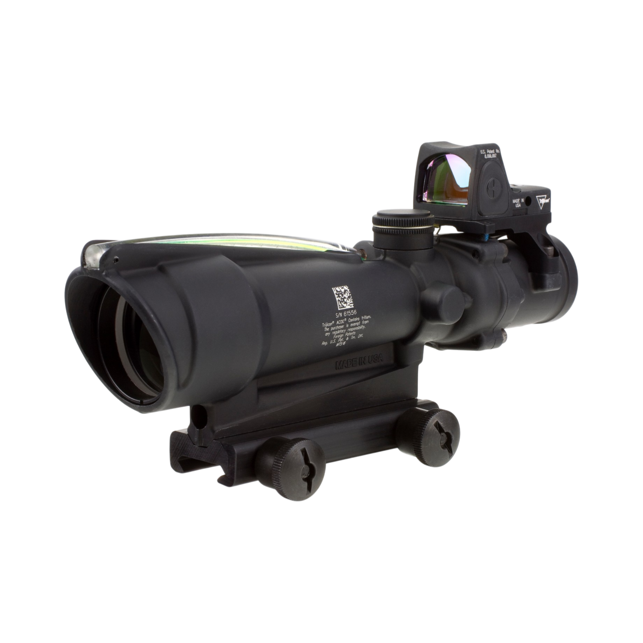 Trijicon ACOG® 3.5x35 Scope, Gr. Chev .223 D.I., Colt Knob Mount & 3.25 MOA Red RMR® Adj. LED Type 2