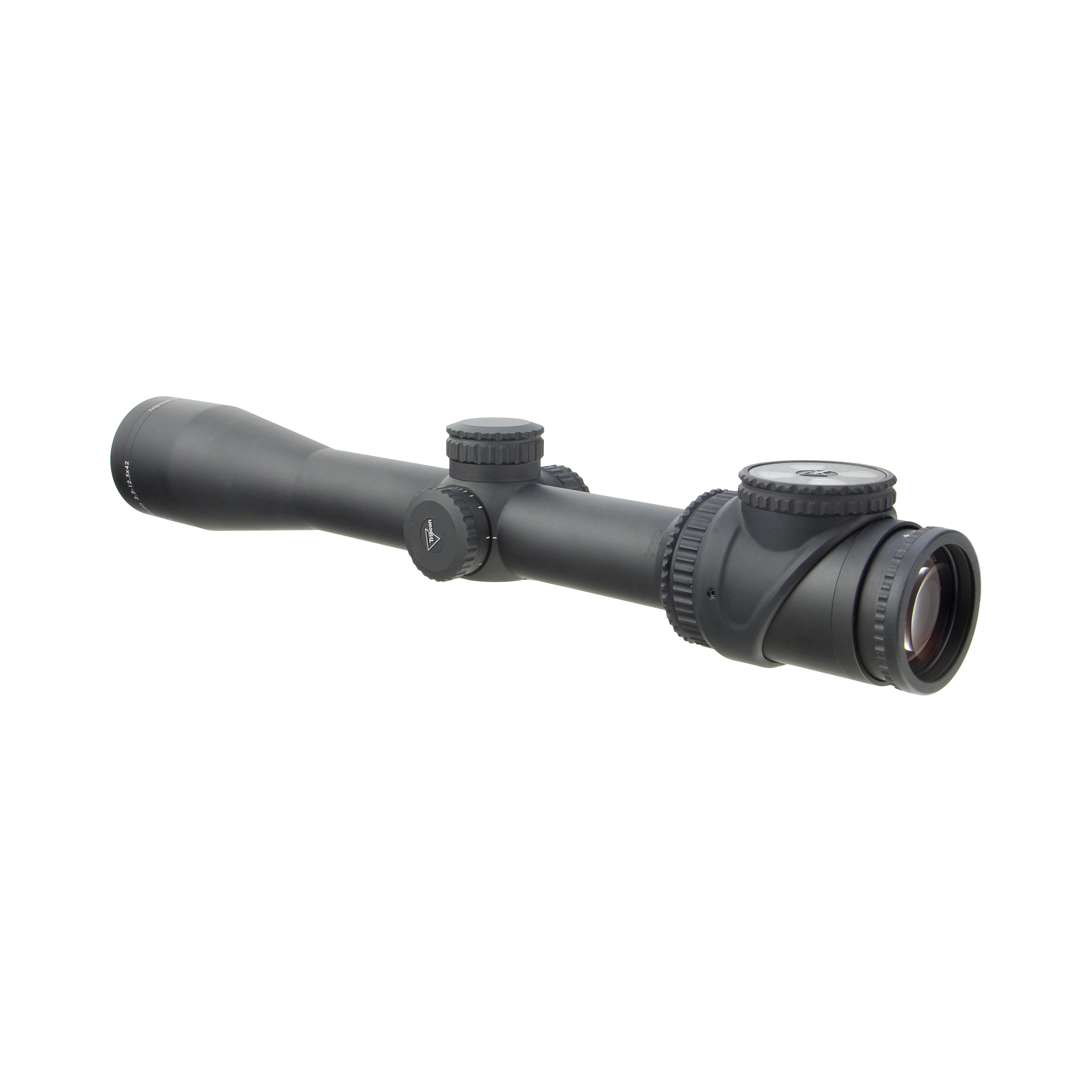 AccuPoint® 2,5–12,5x42 optiskais tēmēklis ar BAC, zaļo trīsstūrveida tēmējuma atzīmi, 30 mm, matēti melns, ar aizsargvāciņu
