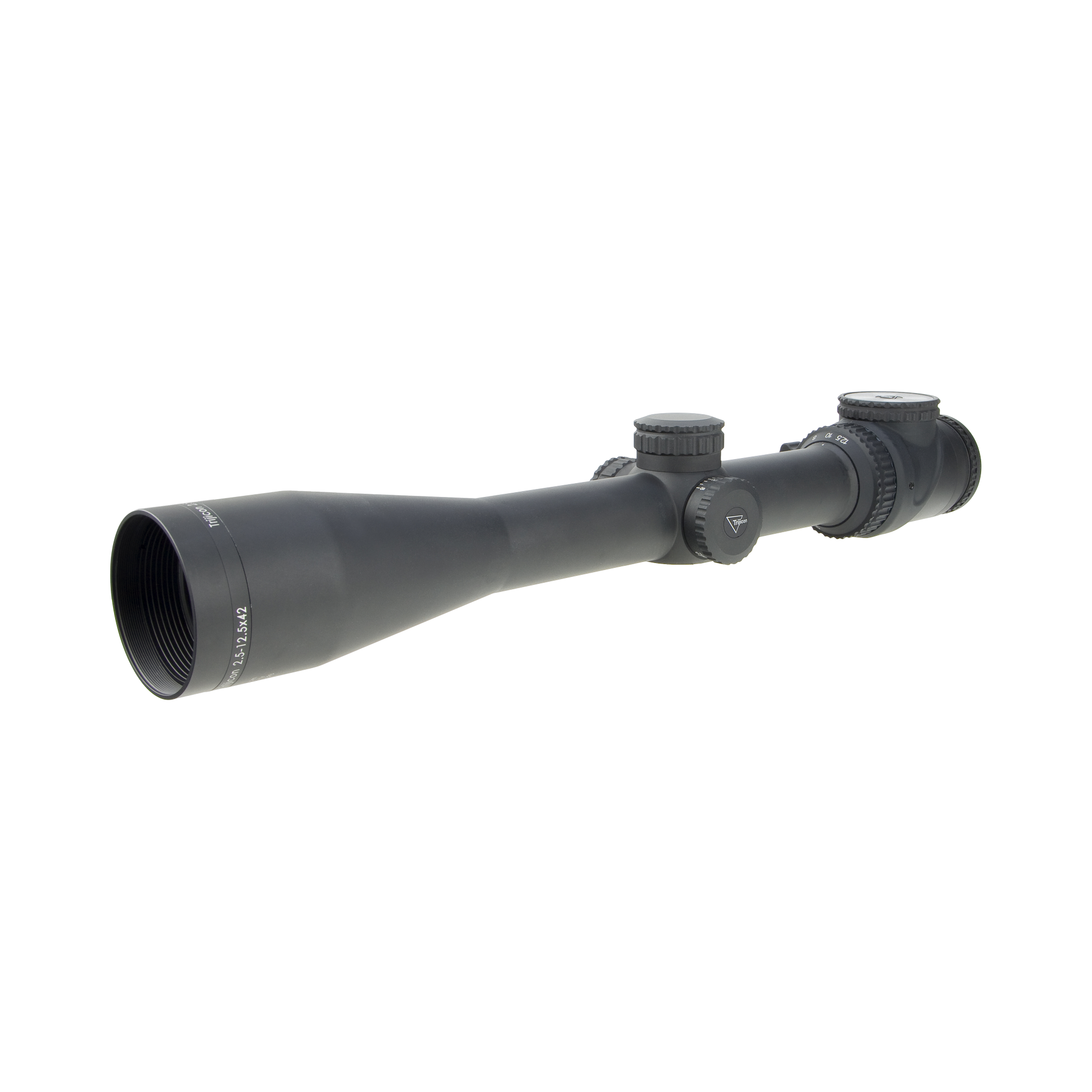 AccuPoint® 2,5–12,5x42 optiskais tēmēklis ar BAC, zaļo trīsstūrveida tēmējuma atzīmi, 30 mm, matēti melns, ar aizsargvāciņu