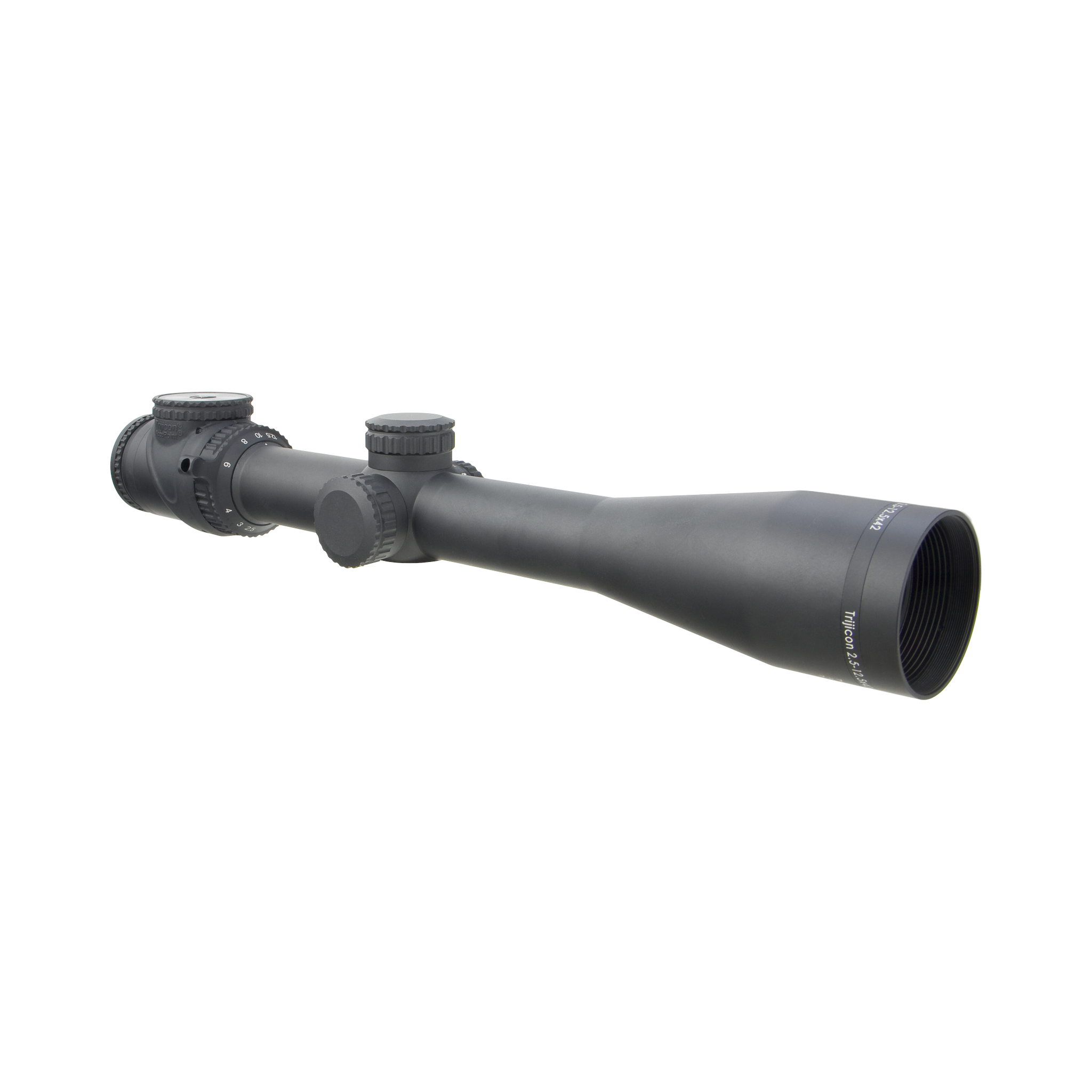 AccuPoint® 2,5–12,5x42 optiskais tēmēklis ar MIL-Dot tēmējlīniju un zaļu punktu, 30 mm, matēti melns, ar aizsargvāciņu