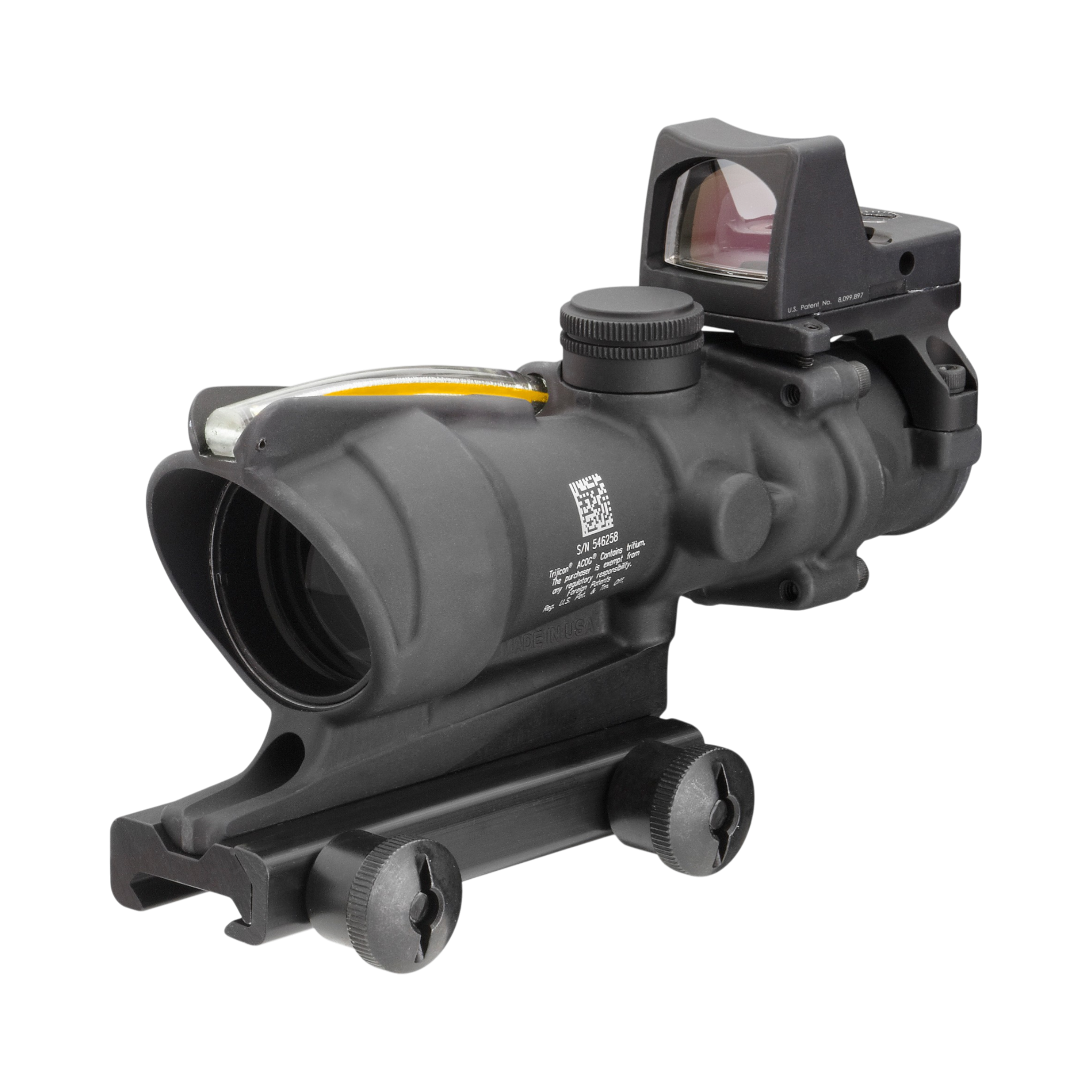 Trijicon ACOG® 4x32, D.I. Amber Crosshair .223 Reticle, Colt Knob Mount & 3.25 MOA Red RMR Type 2