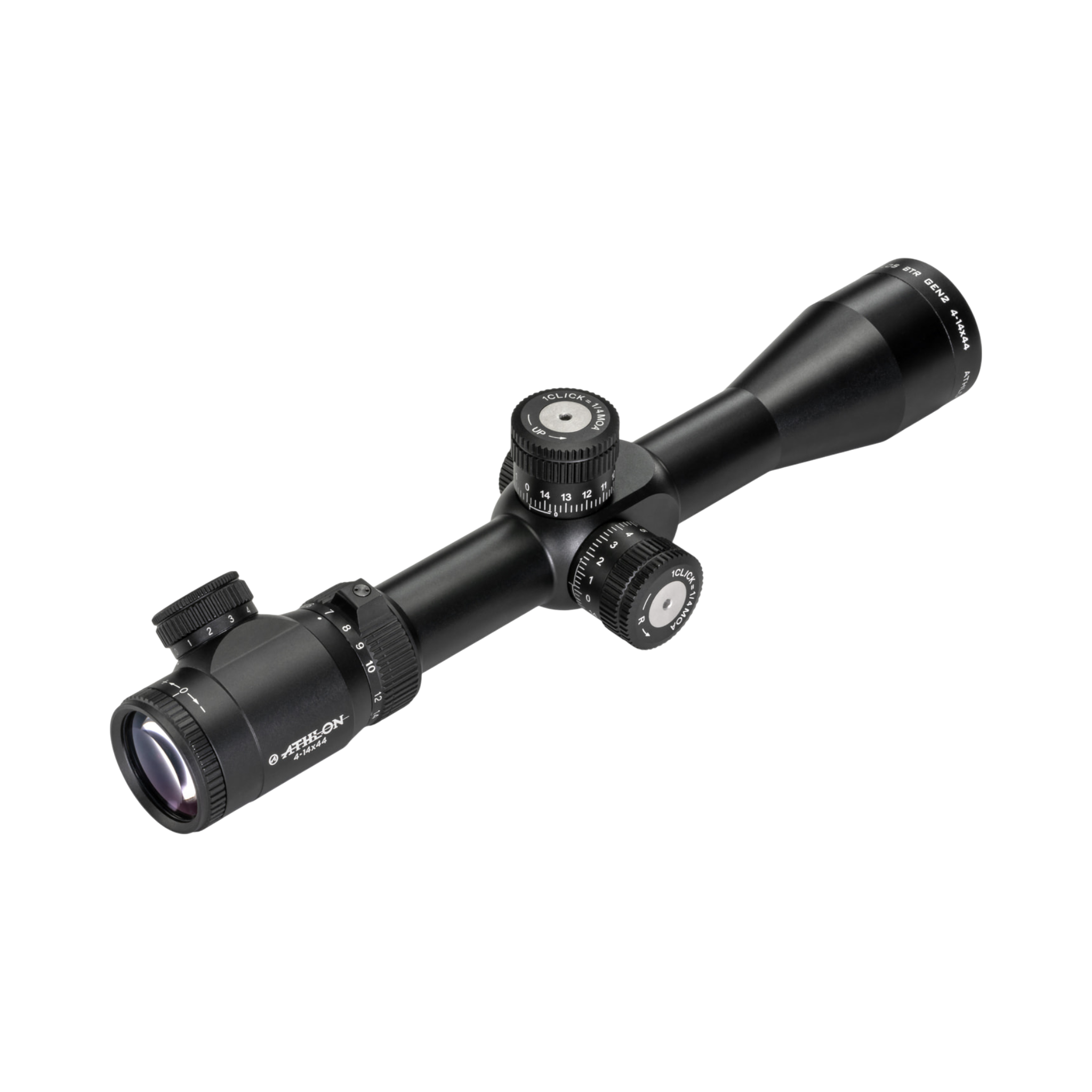 Athlon Talos BTR 4-14X44, GEN2 Direct Dial,Side Focus 30mm Tube FFP, APLR10 FFP IR-MOA