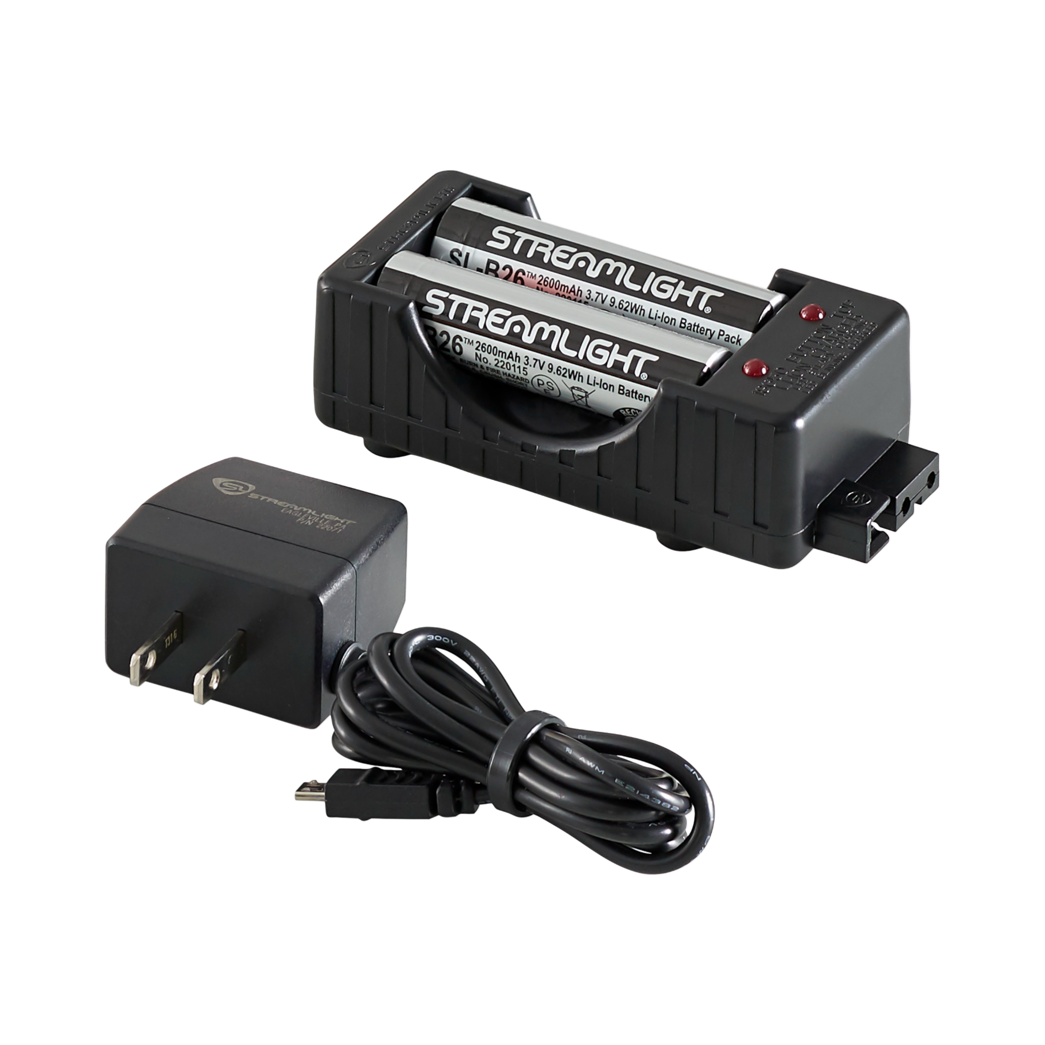 Streamlight laadimiskomplekt – 120 V vahelduvvool – sisaldab (2) SL-B26 akupakki (22011)