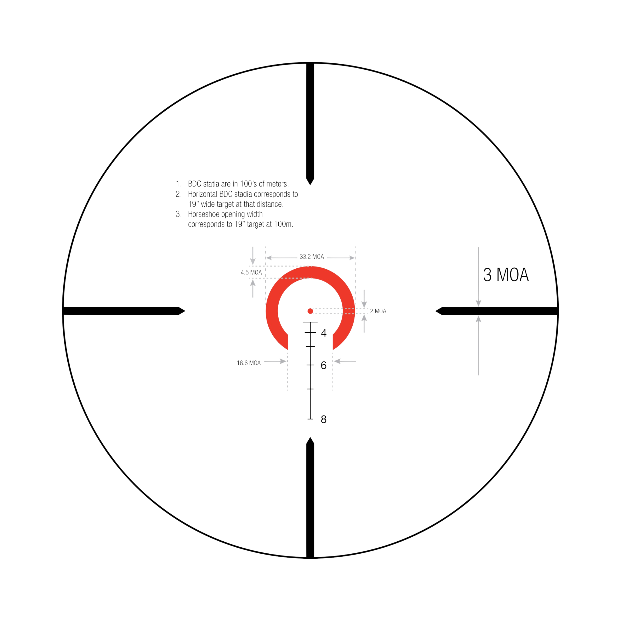 VCOG® 1-6x24 Riflescope Red HS Dot / Crosshair .223 / 77 Grain Ballistic Reticle w/ TA51 Mount