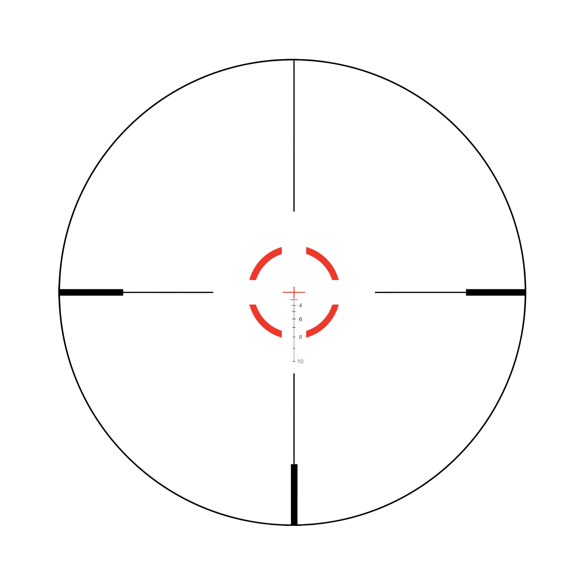 VCOG® 1-6x24 Riflescope Red Seg. Circle / Crosshair .308 / 175 Grain Ballistic Reticle w/ TA51 Mount