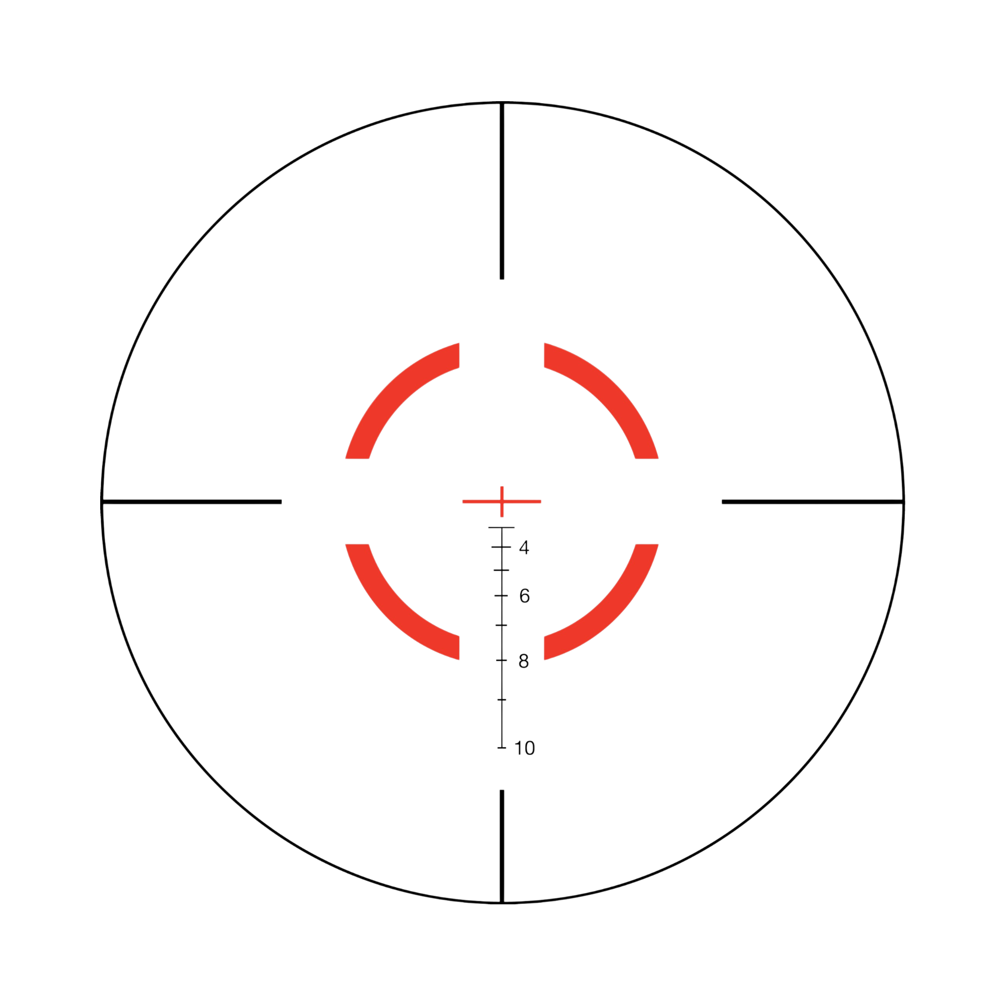 VCOG® 1-6x24 Riflescope Red Seg. Circle / Crosshair .308 / 175 Grain Ballistic Reticle w/ TA51 Mount