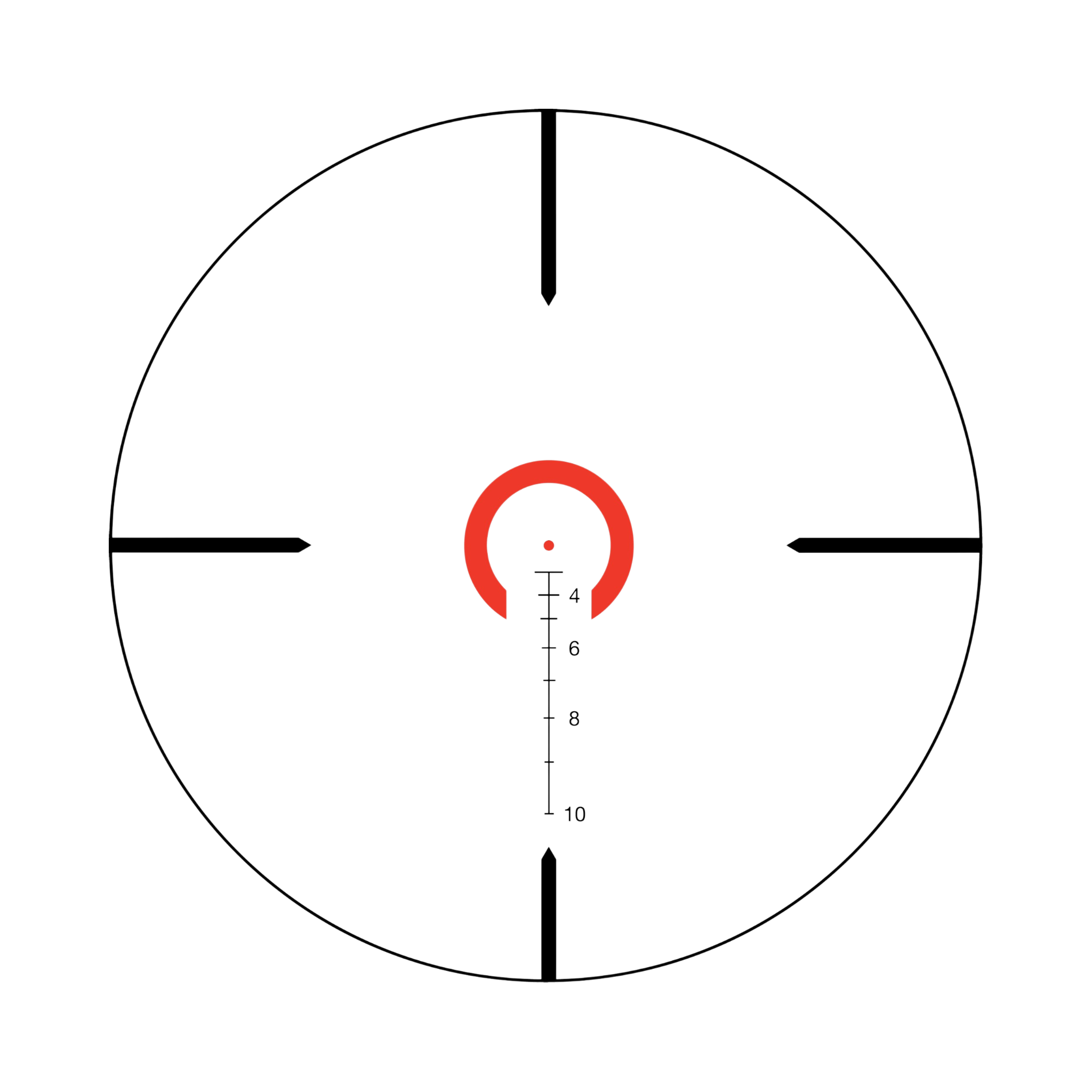 VCOG® 1-6x24 Riflescope Red HS Dot / Crosshair .308 / 175 Grain Ballistic Reticle w/ TA51 Mount