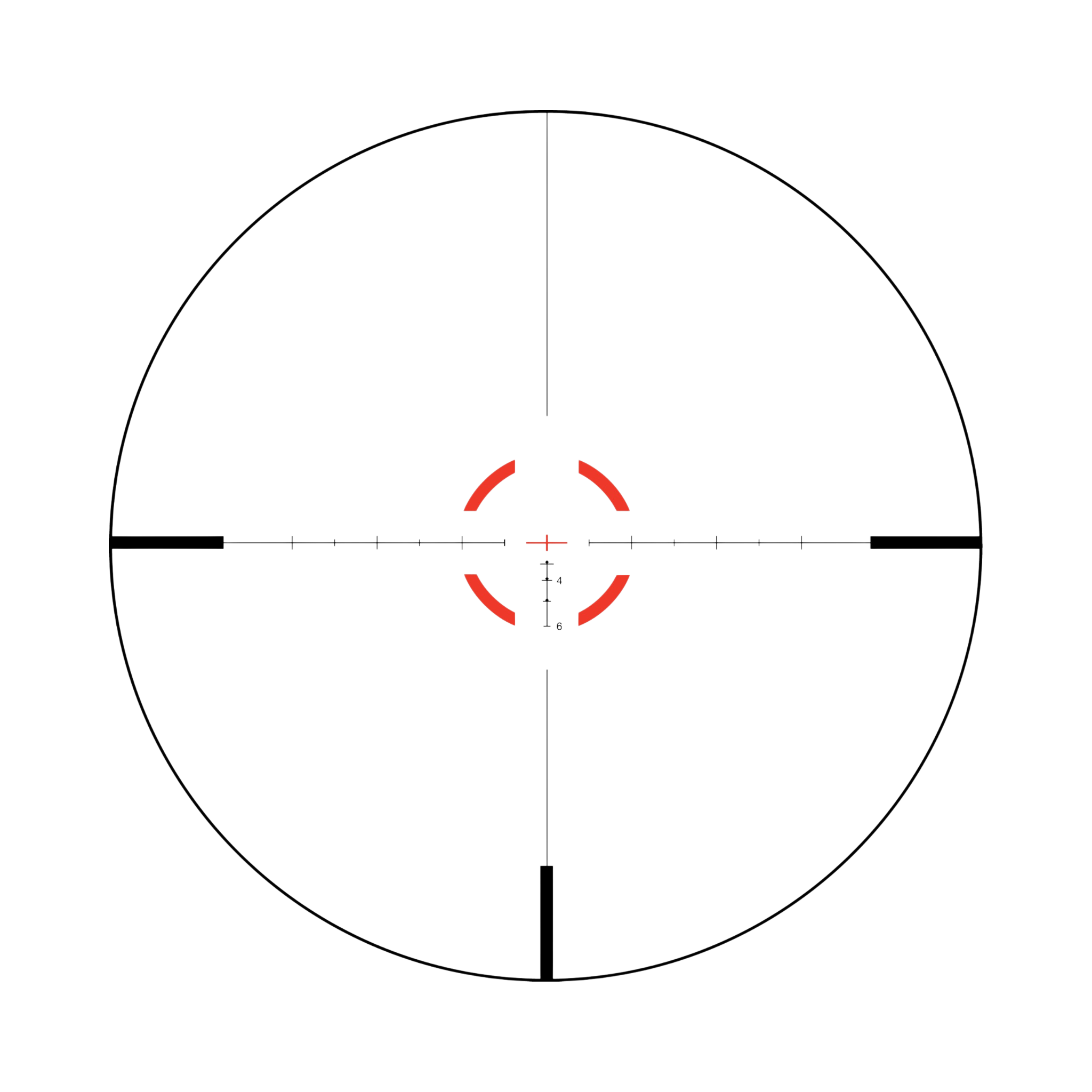 VCOG® 1-6x24 Riflescope Red Seg. Circle / Crosshair 300 BLK Ballistic Reticle w/ TA51 Mount