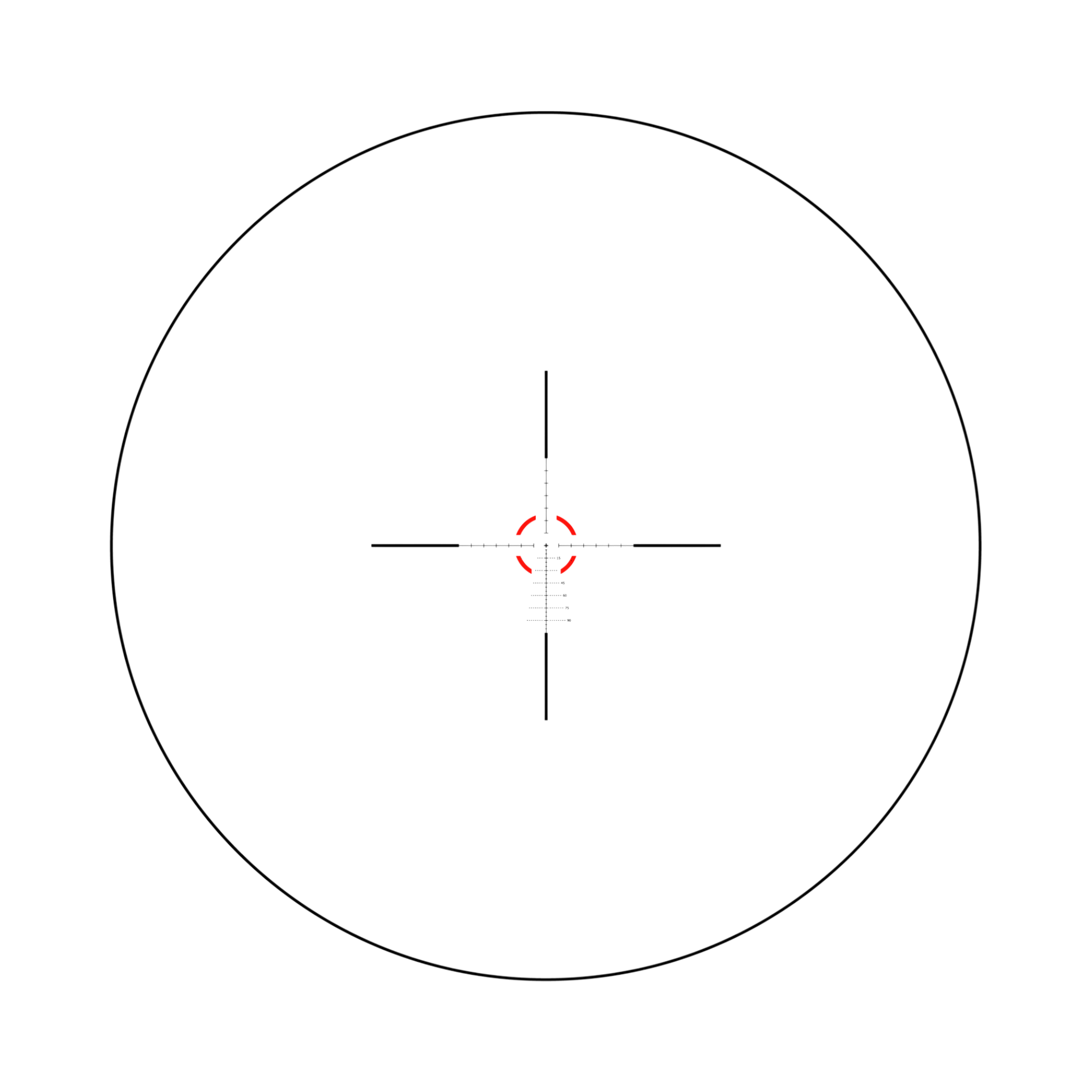 VCOG® 1-6x24; Red Seg. Circle/Crosshair MOA Reticle w/ Thumb Screw Mt.
