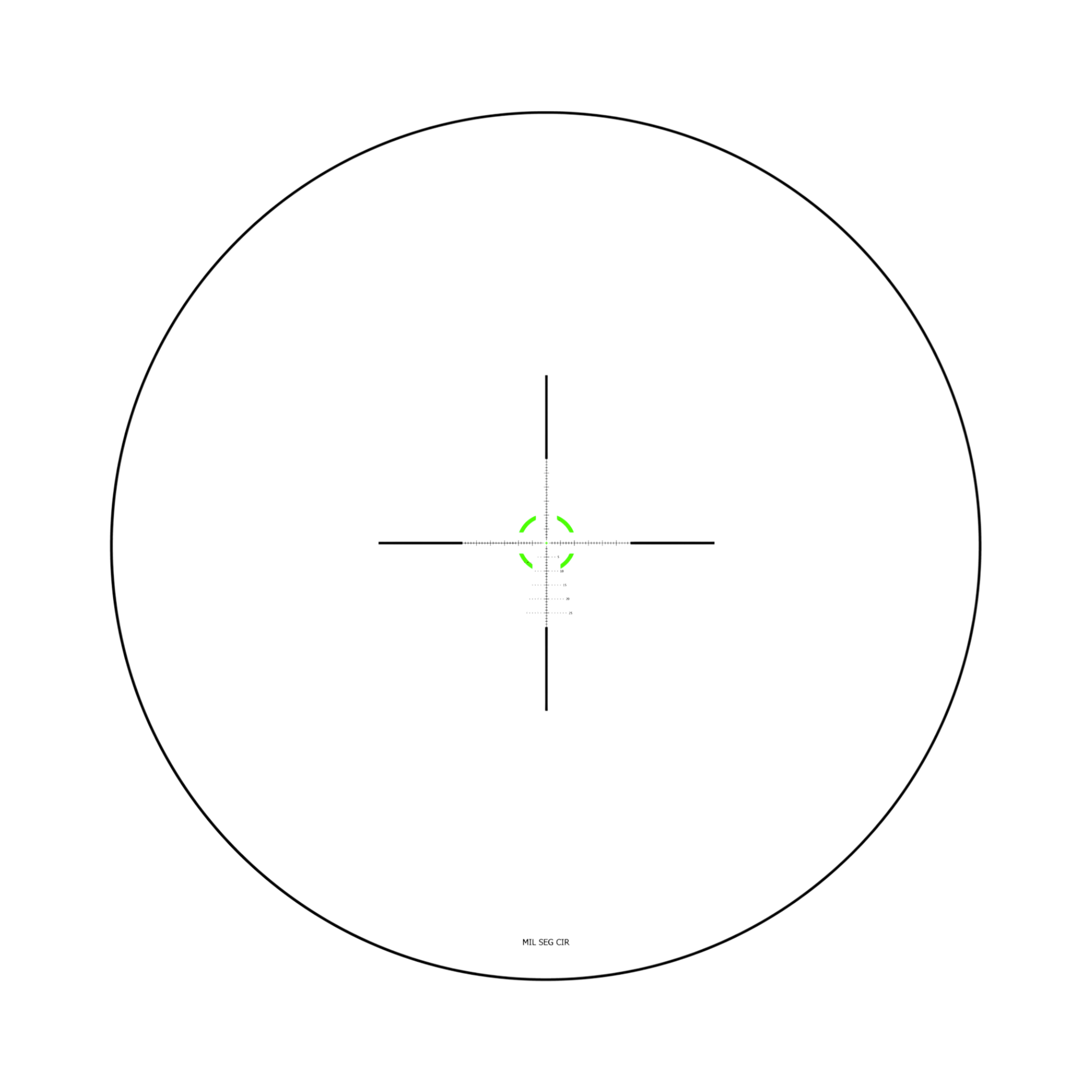 VCOG® 1-6x24; Green Seg. Circle/Crosshair MIL Govt. Reticle w/ Thumb Screw Mt.