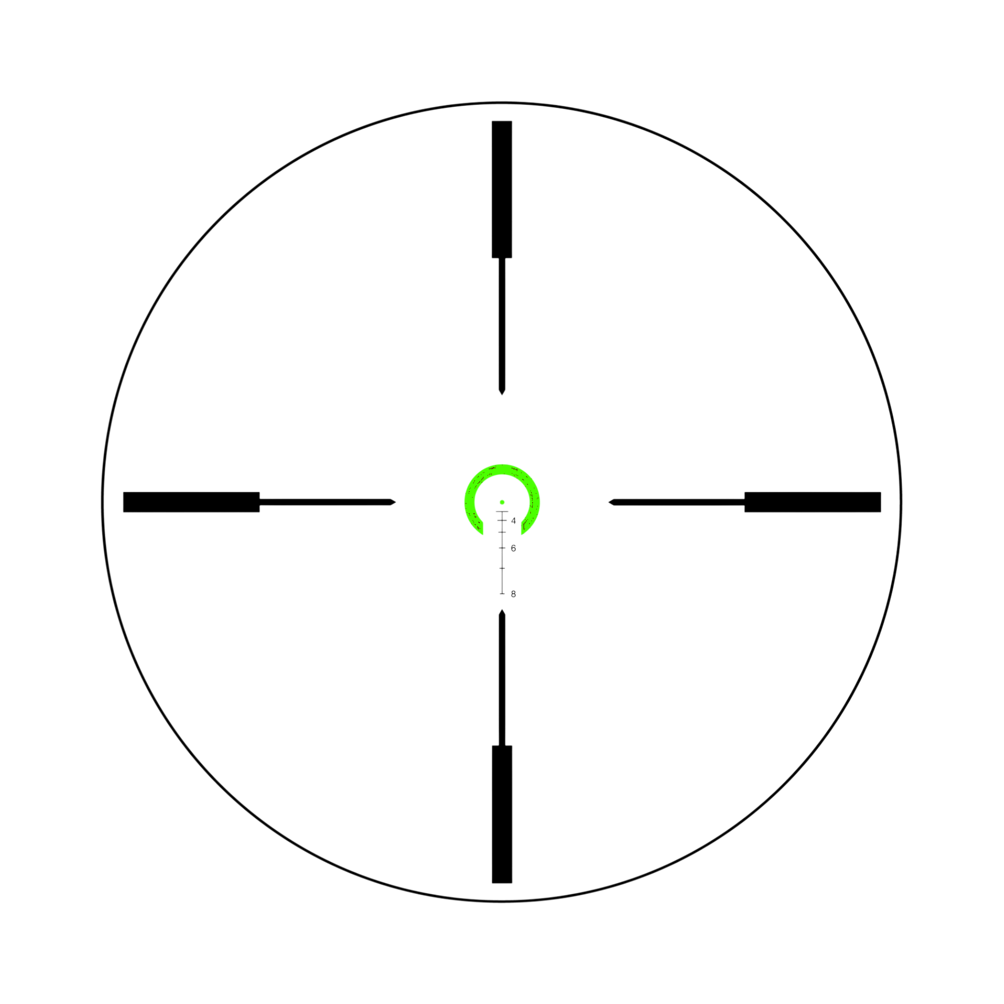 VCOG® 1-6x24; Green Horseshoe Dot/Crosshair .223/55gr; Thumb Screw Mt.