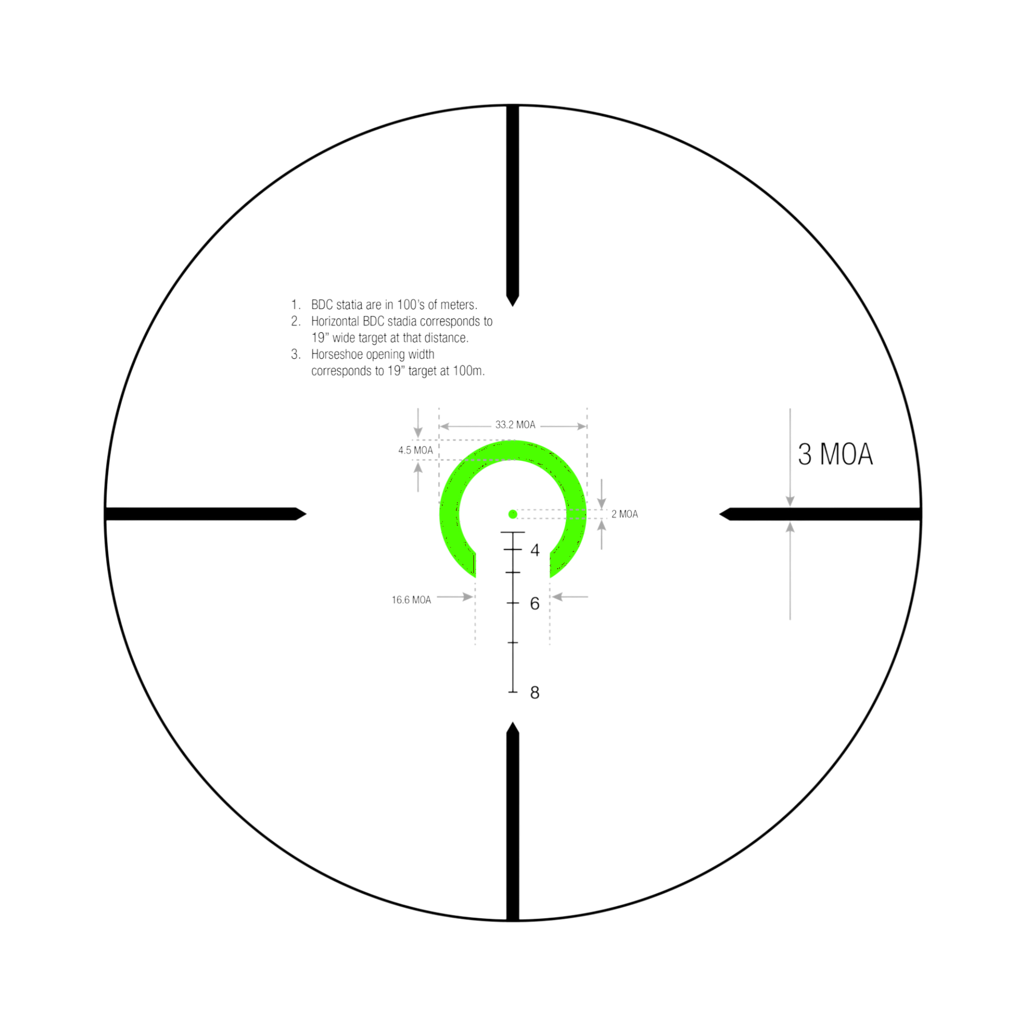 VCOG® 1-6x24; Green Horseshoe Dot/Crosshair .223/77gr; Thumb Screw Mt.
