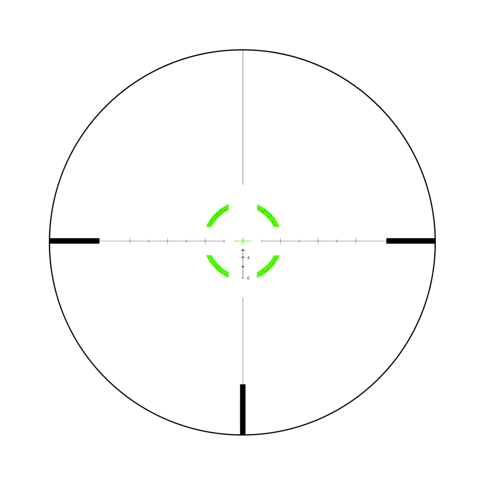 VCOG® 1-6x24; Green Seg. Circle/Crosshair 300 BLK; Thumb Screw Mt.