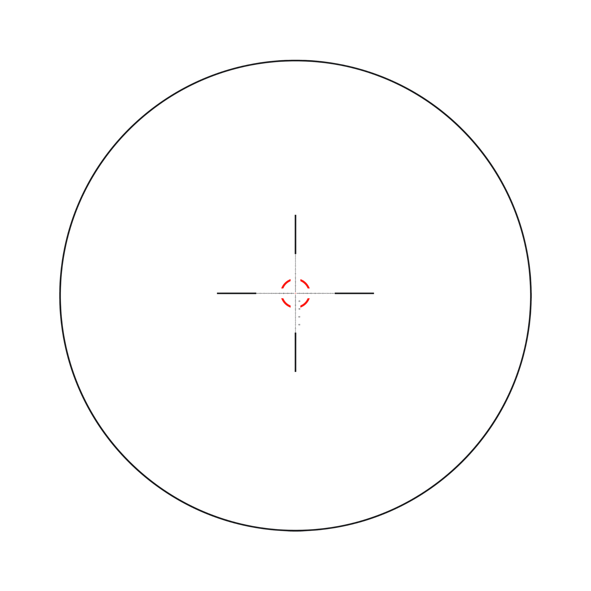 VCOG® 1-8x28 Riflescope, Red MOA Crosshair Dot Reticle w/ Thumbscrew Mount