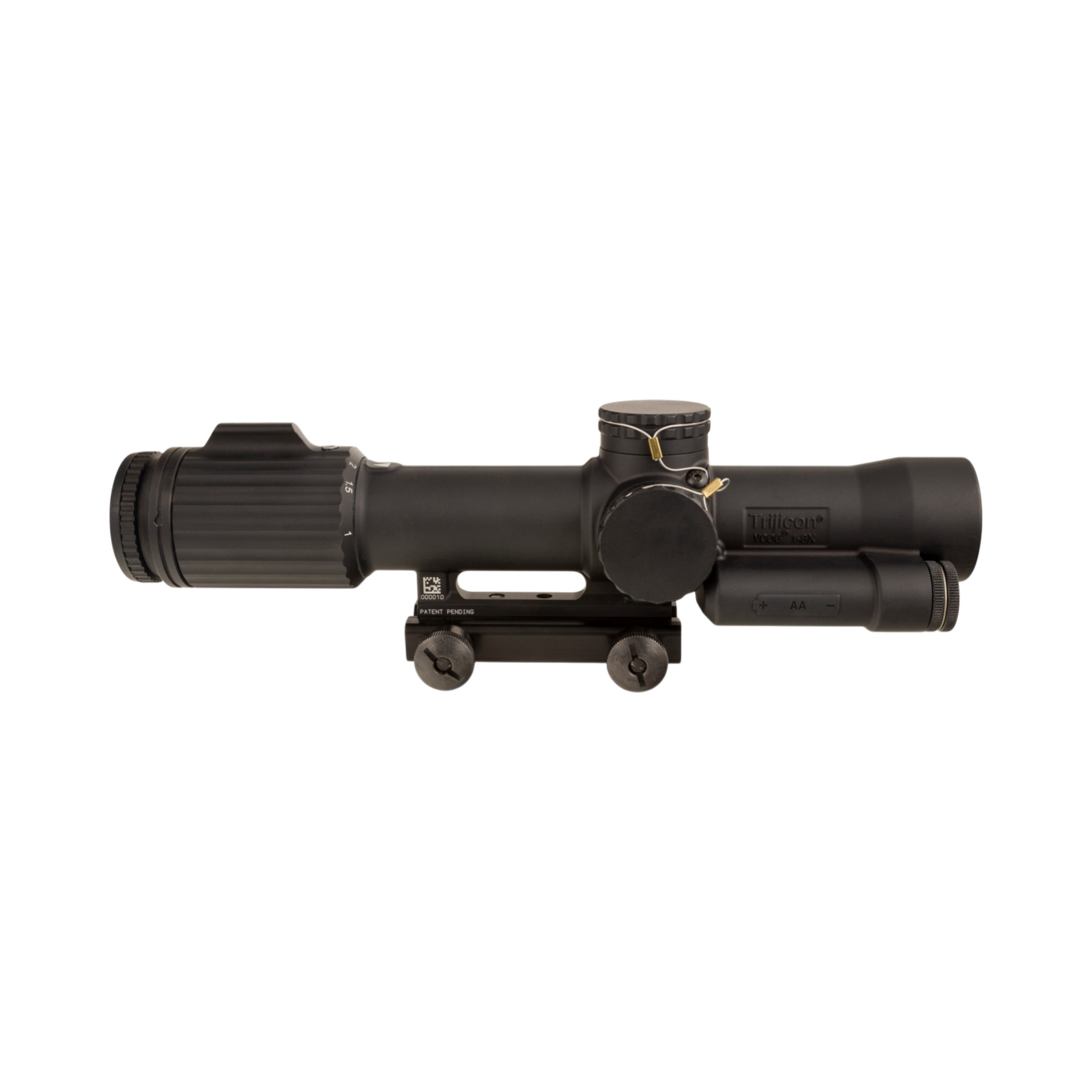 VCOG® 1-8x28 Riflescope, Red MRAD Crosshair Dot Reticle w/ Thumbscrew Mount