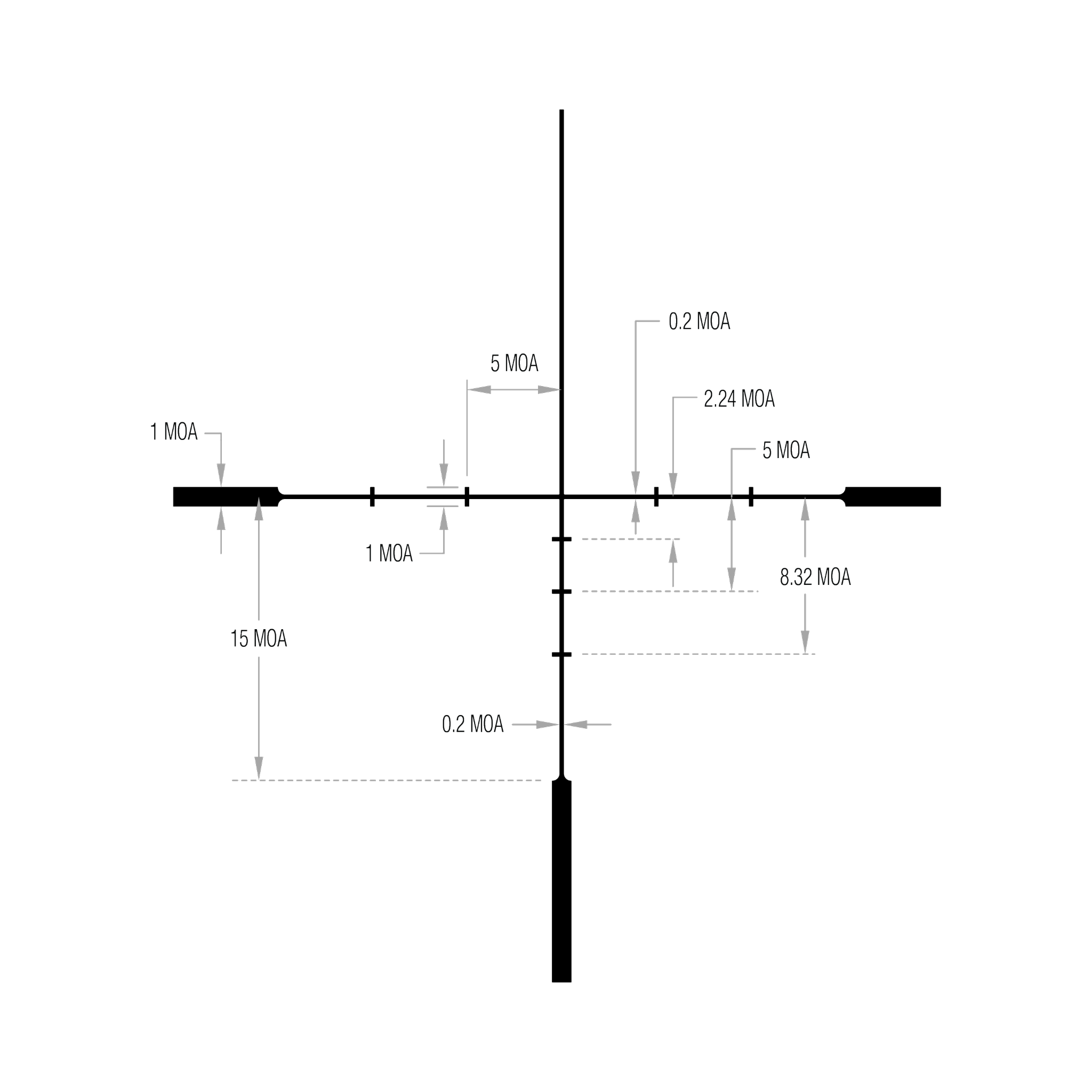 Huron® 3-12x40 Riflescope BDC Hunter Holds, 30mm, Satin Black, Capped Adjusters
