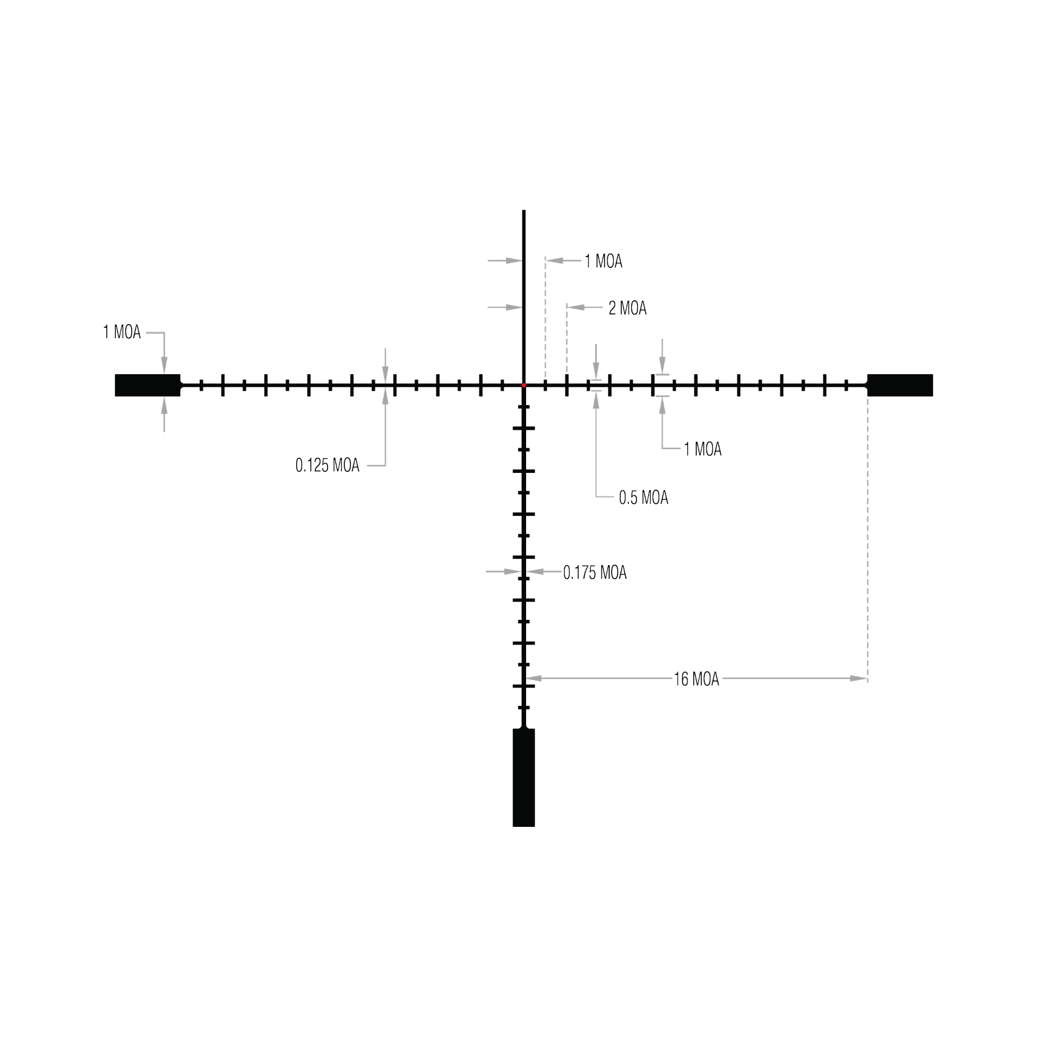Tenmile® HX 6-24x50 SFP w/ Red PowerDot™, MOA Ranging, 30mm, Satin Black, Low Capped