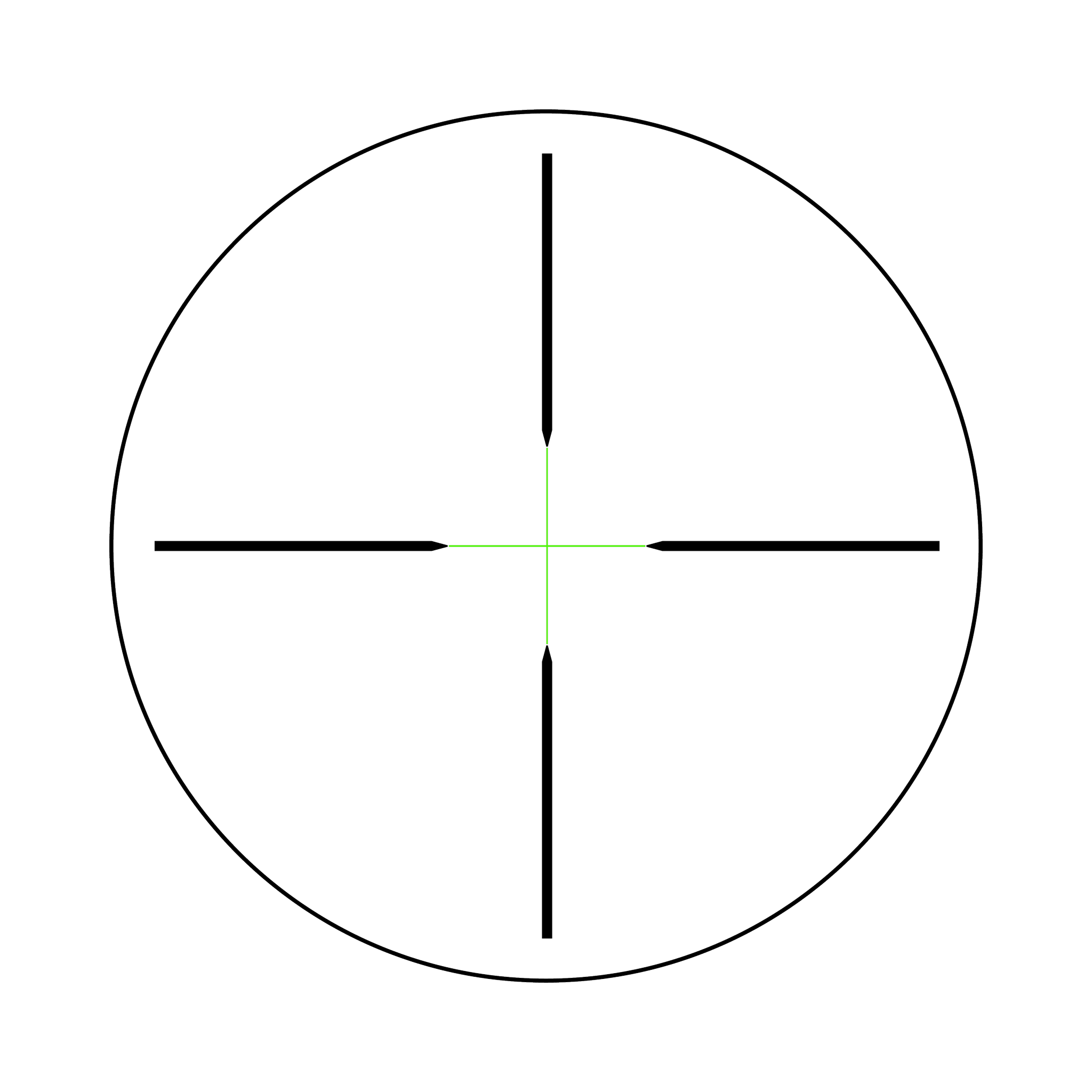 Credo® HX 2,5–10x56 SFP ar zaļo standarta dubultu optiku, 30 mm, satīna melnā krāsā, ar zemu vāciņu