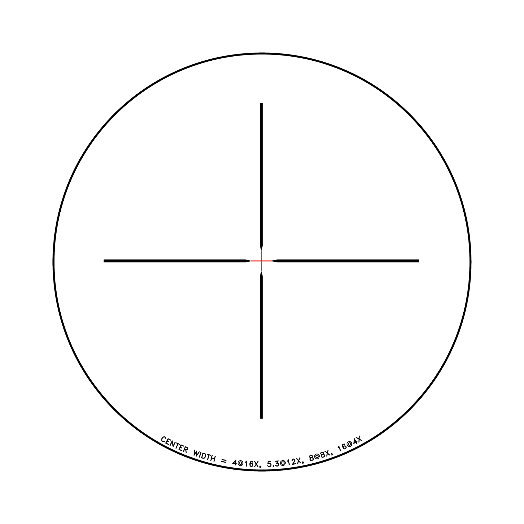 Credo® HX 4-16x50 SFP w/ Red Standard Duplex, 30mm, Satin Black, Low Capped