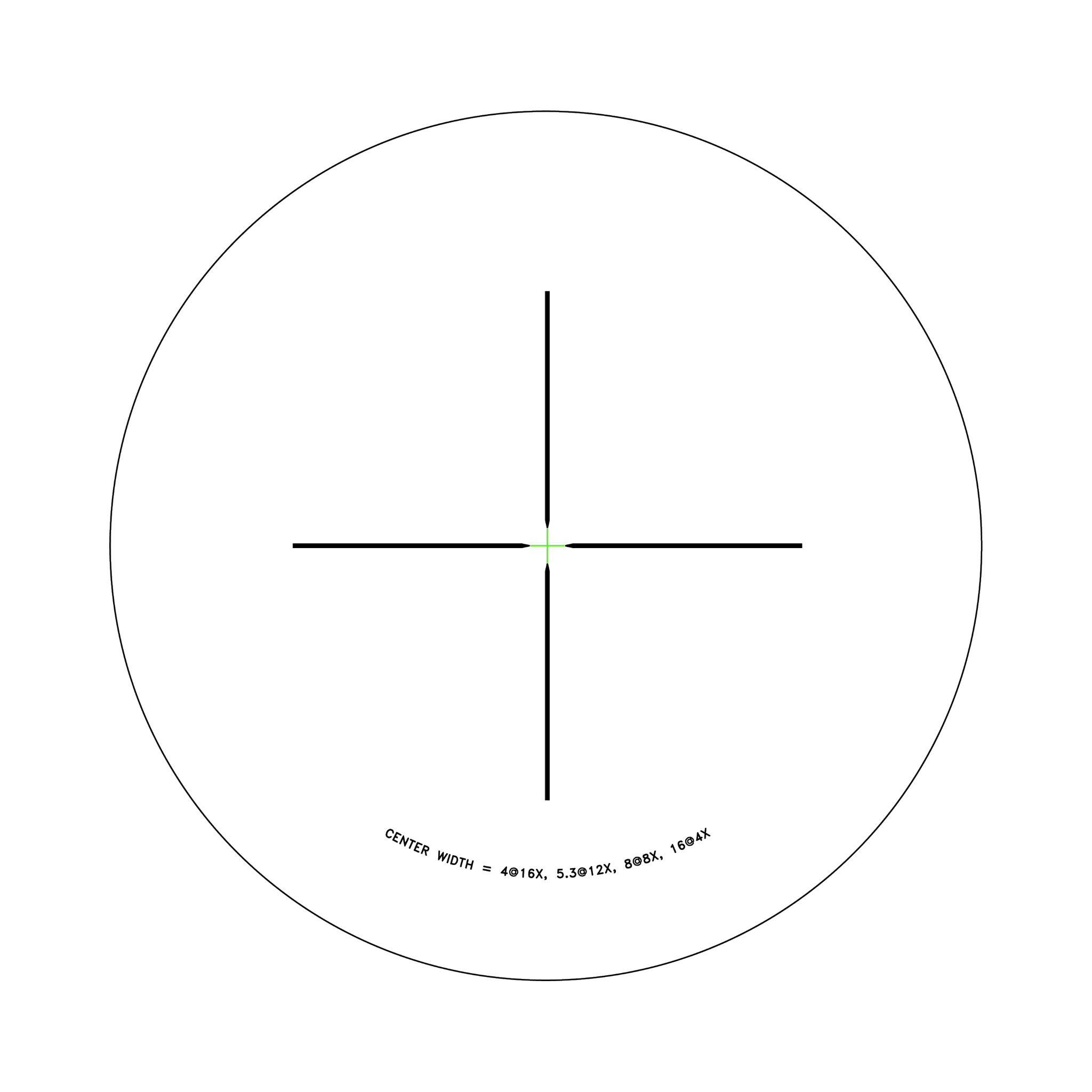 Credo® HX 4-16x50 SFP w/ Green Standard Duplex, 30mm, Satin Black, Low Capped