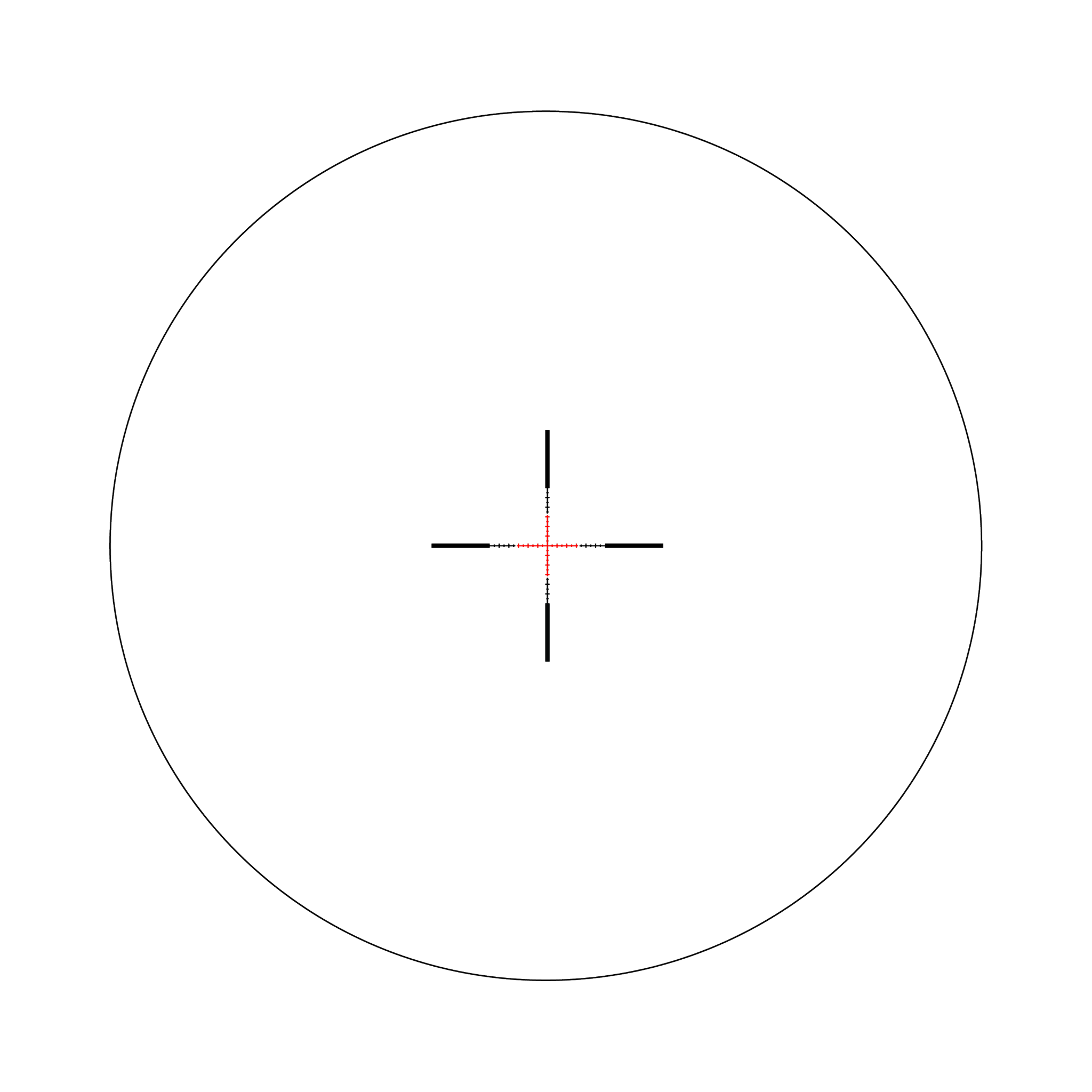Credo® 1-4x24 SFP ar sarkanu MRAD attāluma mērīšanu, 30 mm, matēti melns, ar zemu vāciņu