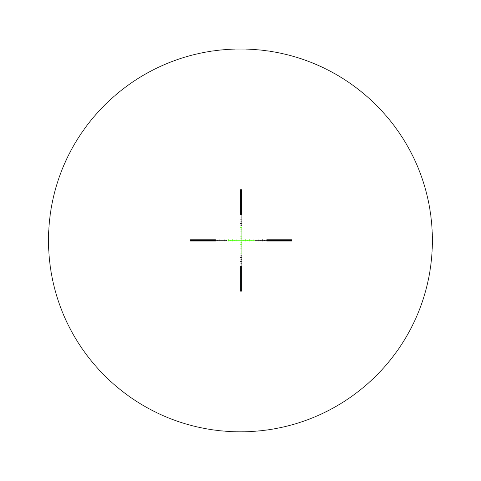 Credo® 1-4x24 SFP ar zaļo MRAD attāluma mērīšanu, 30 mm, matēti melns, ar zemu vāciņu