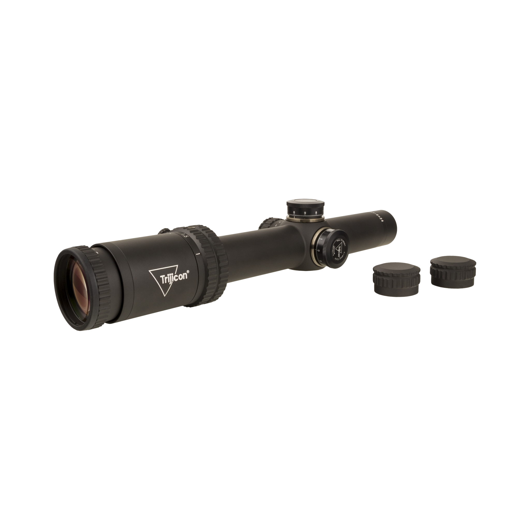 Credo® 1-6x24 FFP ar sarkanu MRAD segmentētu apli, 30 mm, matēti melns, ar zemu vāciņu