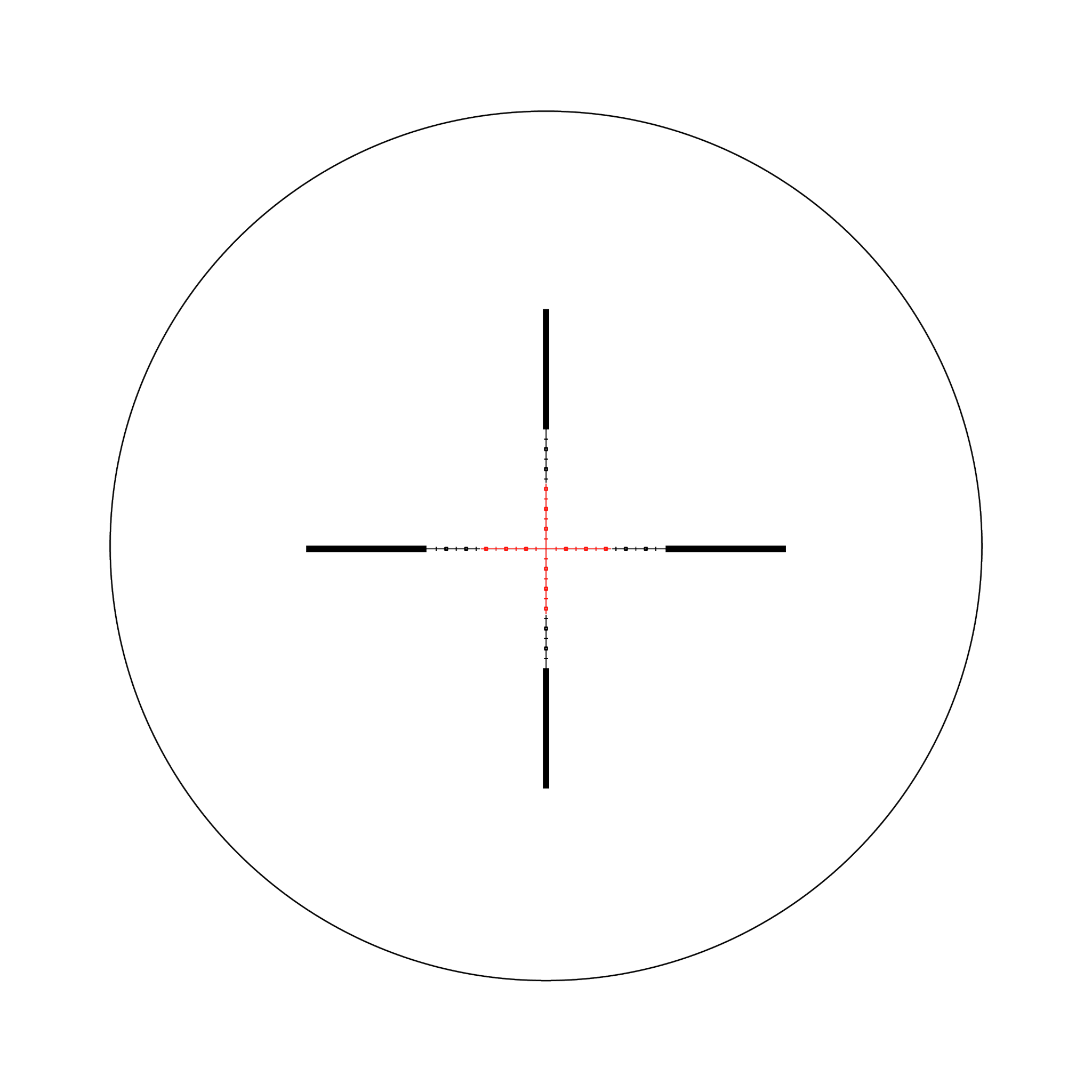 Credo® 3–9x40 SFP ar sarkanu MIL-Square tēmēkli, 1 collas caurule, matēti melna, ar zemu vāciņu