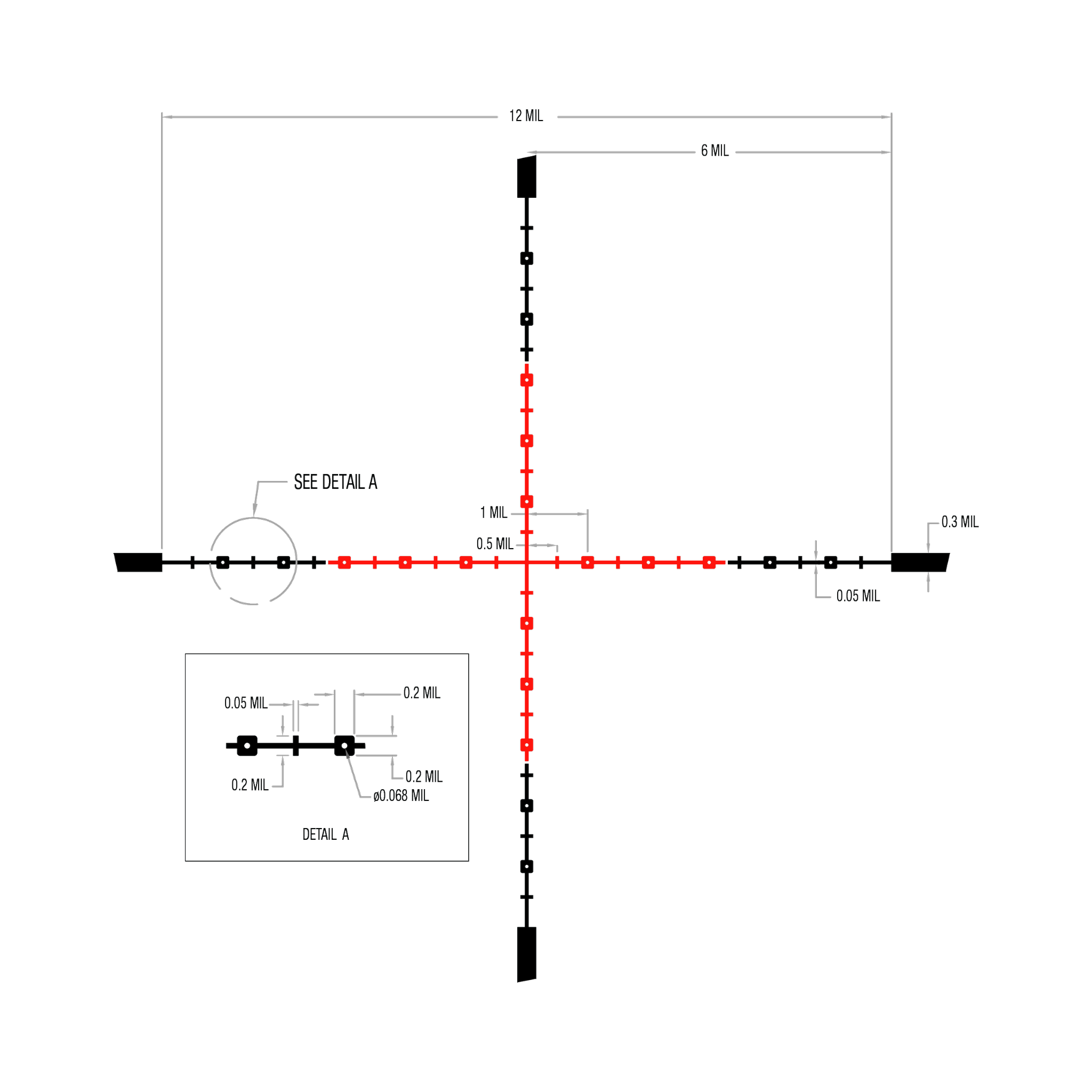 Credo® 3–9x40 SFP ar sarkanu MIL-Square tēmēkli, 1 collas caurule, matēti melna, ar zemu vāciņu