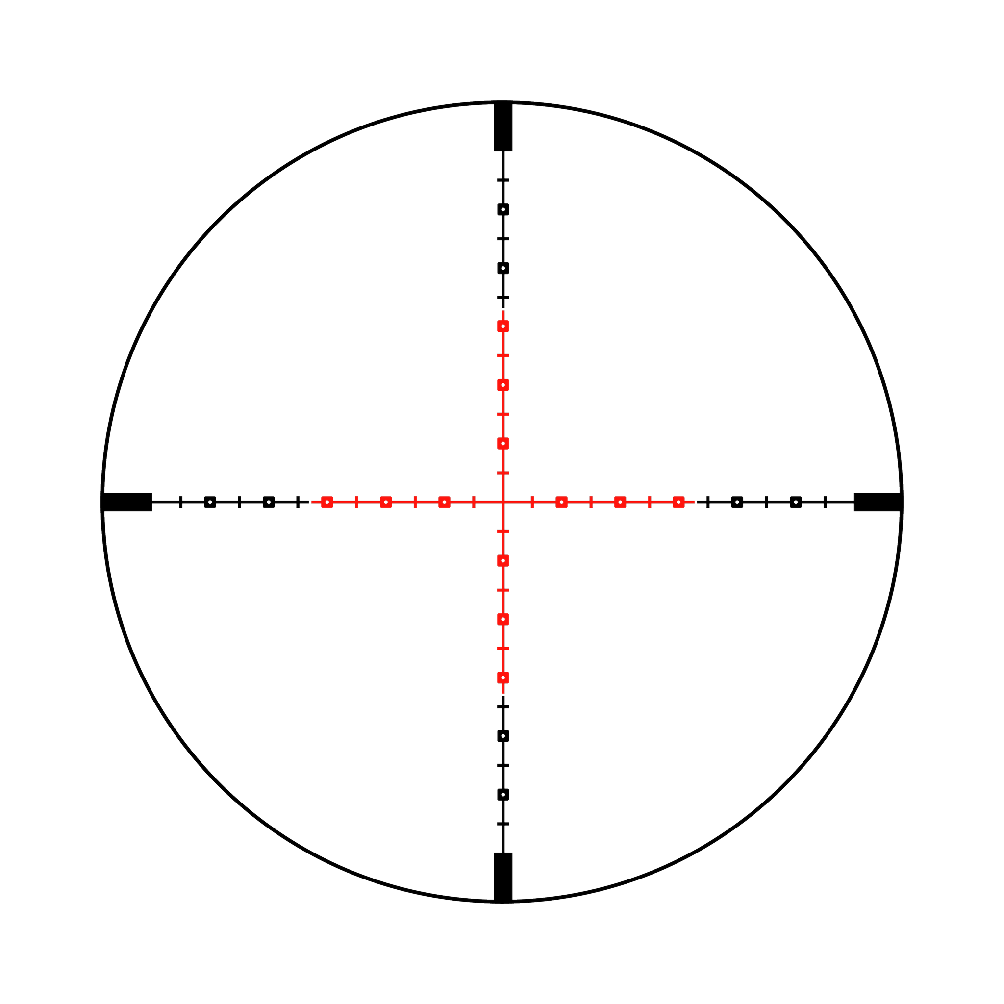 Credo® 3–9x40 SFP ar sarkanu MIL-Square tēmēkli, 1 collas caurule, matēti melna, ar zemu vāciņu