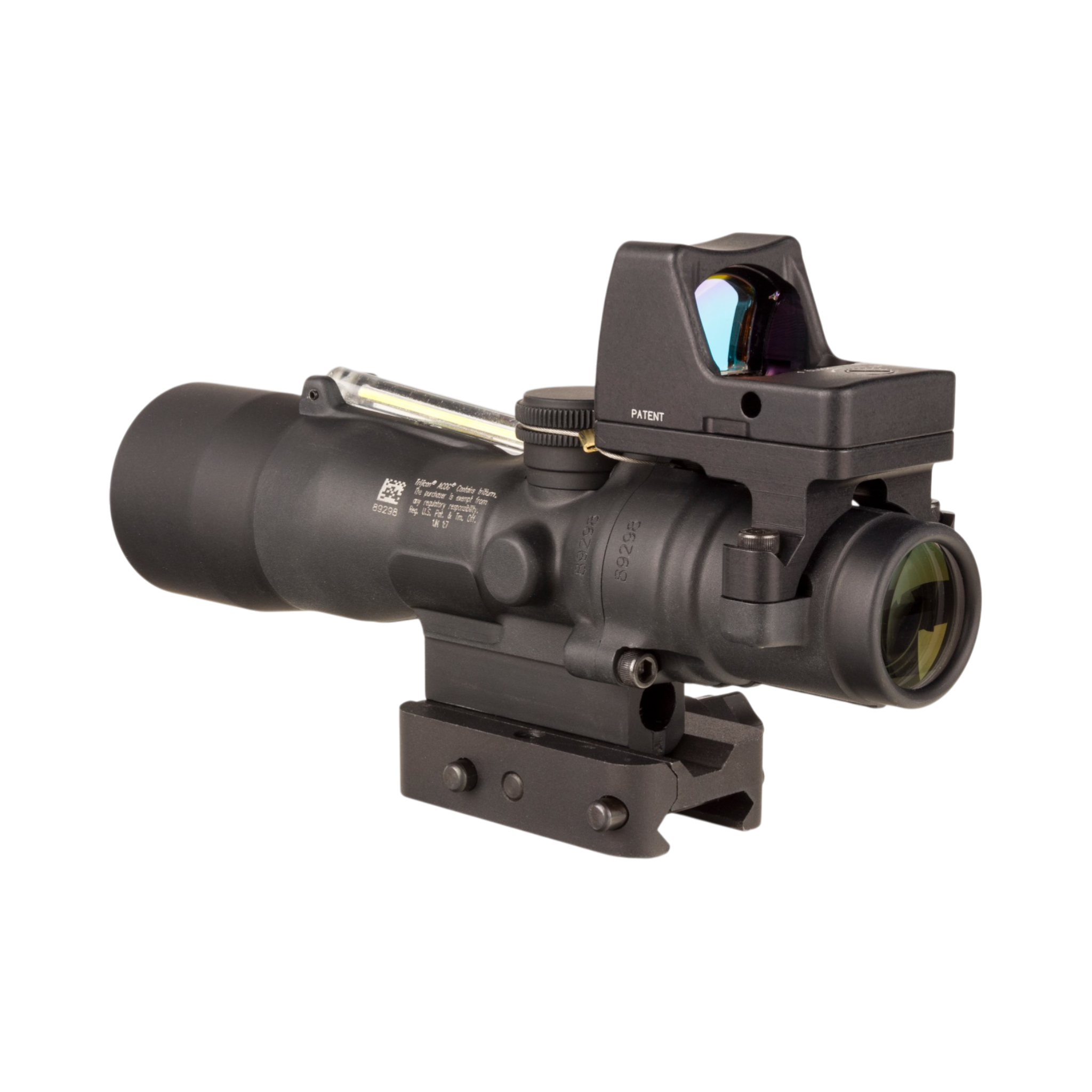 Trijicon Comp. ACOG® 3x30, D.I. Amber HS/Dot 5.56x45mm/62gr. Ret. w/Q-LOC & 3.25 MOA Red RMR Type 2