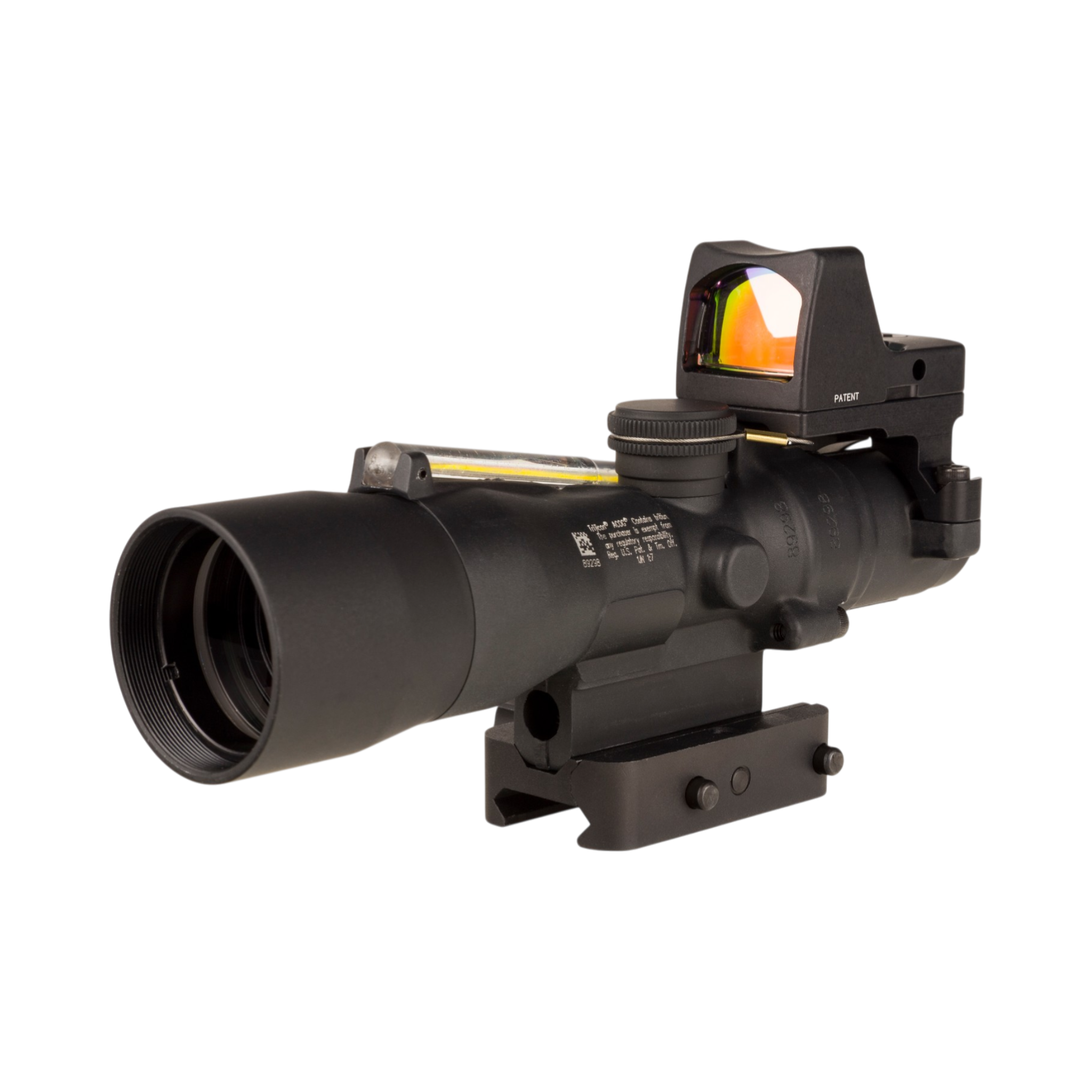 Trijicon Comp. ACOG® 3x30, D.I. Amber HS/Dot 5.56x45mm/62gr. Ret. w/Q-LOC & 3.25 MOA Red RMR Type 2