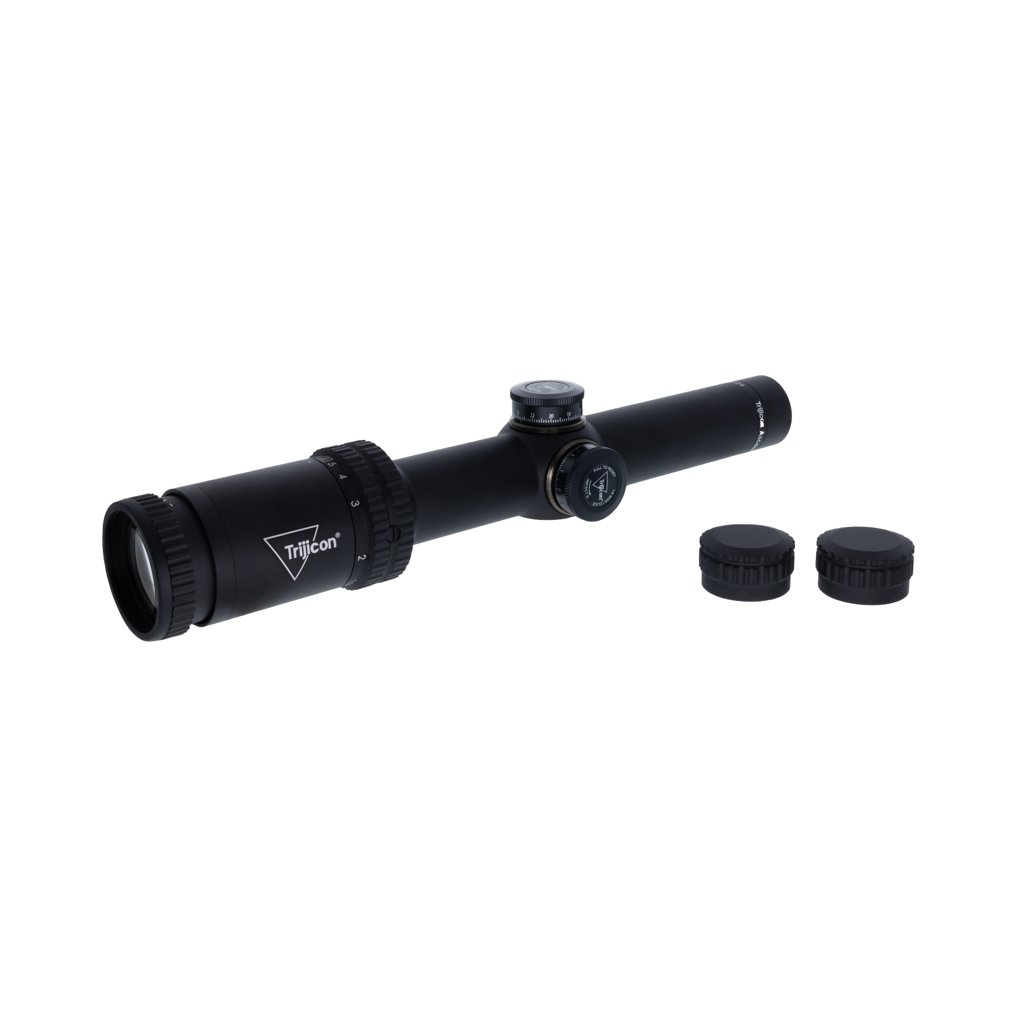 Ascent® 1-6x24 optiskais tēmēklis ar BDC mērķa fiksatoriem, 30 mm, matēti melns, regulatori ar aizsargvāciņiem