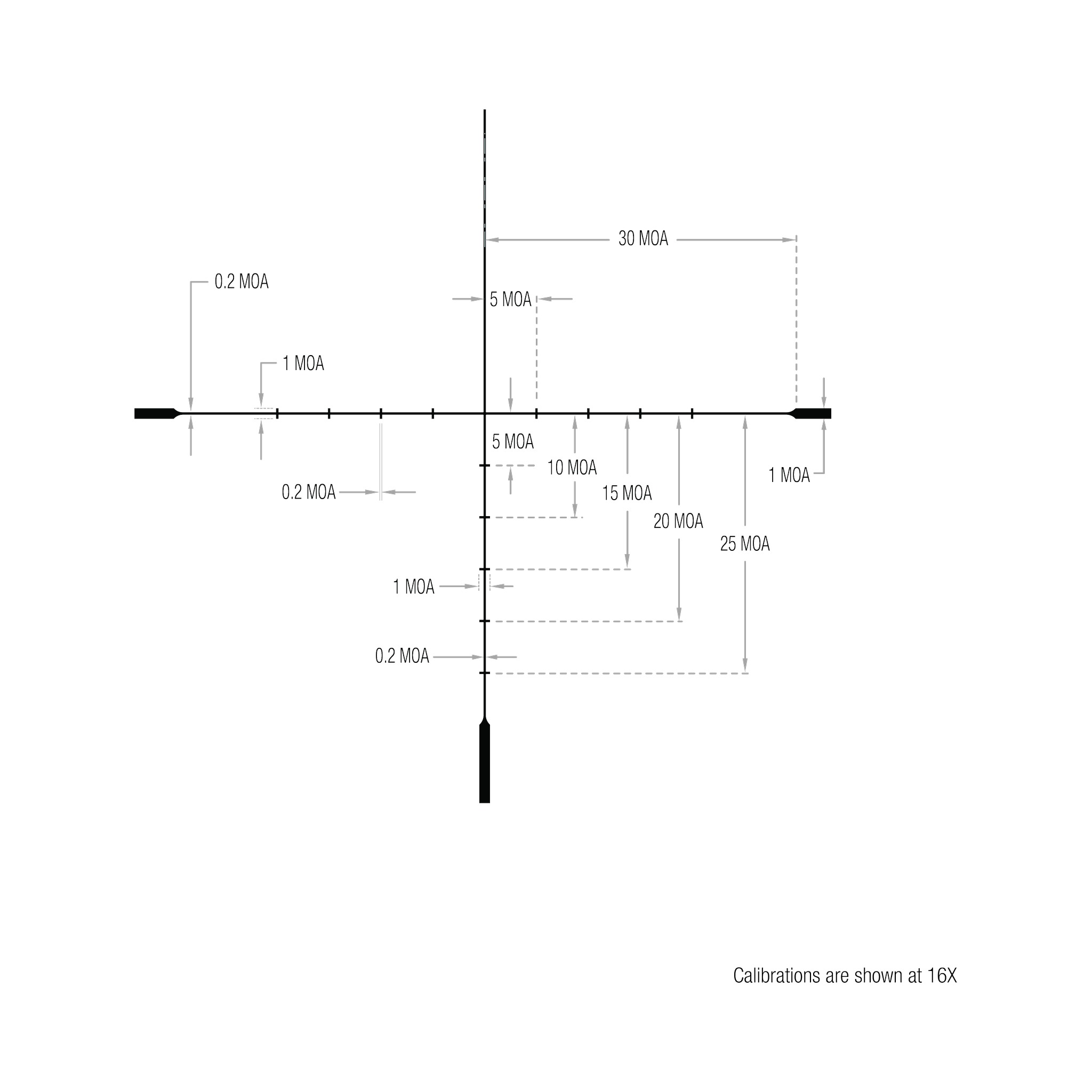 Ascent® 4–16x50 optiskais tēmēklis ar BDC mērķa fiksatoriem, 30 mm, matēti melns, regulatori ar aizsargvāciņiem