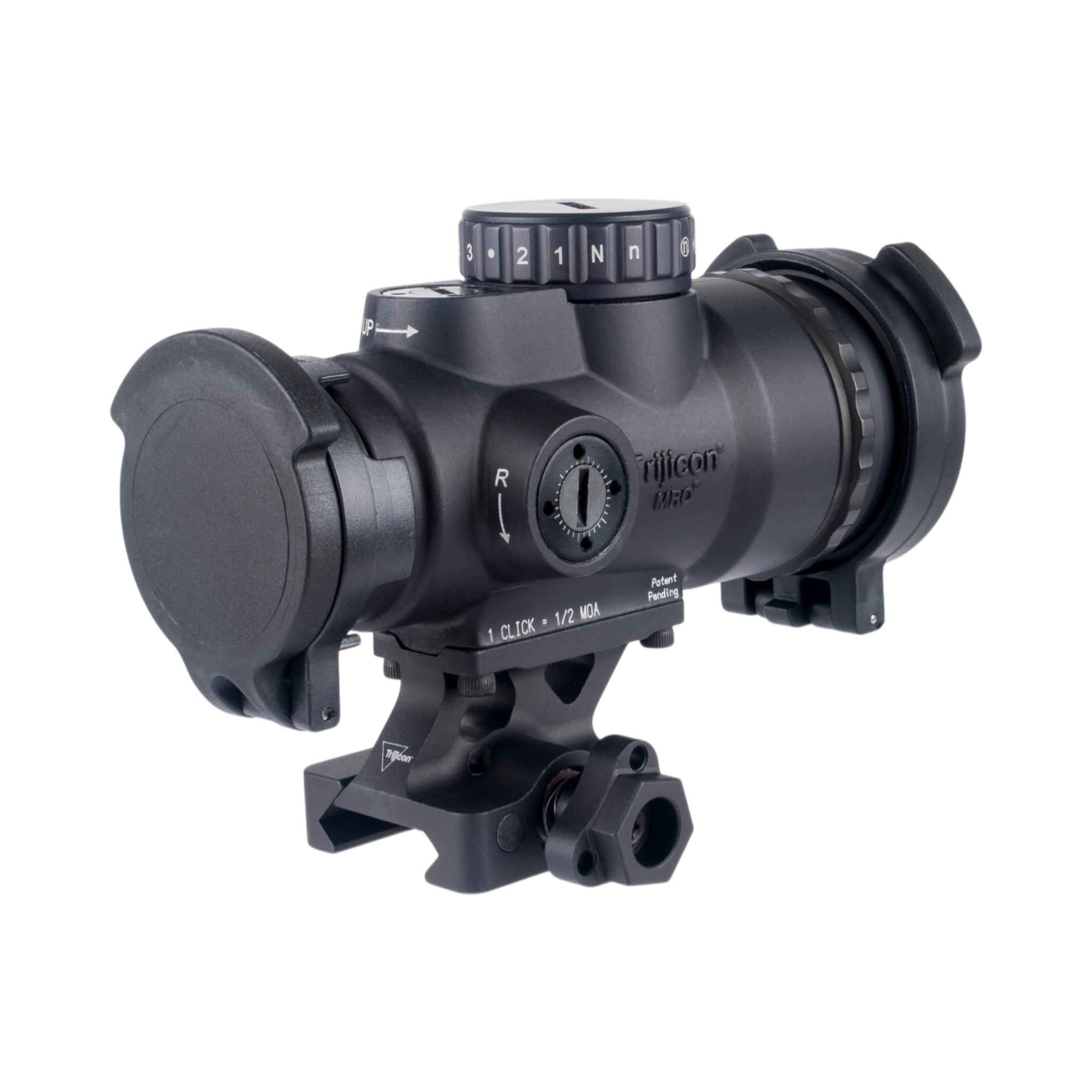 Trijicon MRO® HD Patrol regulējams LED tēmēklis ar 68 MOA tēmēkļa krustu un 2,0 MOA sarkanu punktu; pilnībā pagriežams ātrās nomaiņas Q-LOC (AC32070)