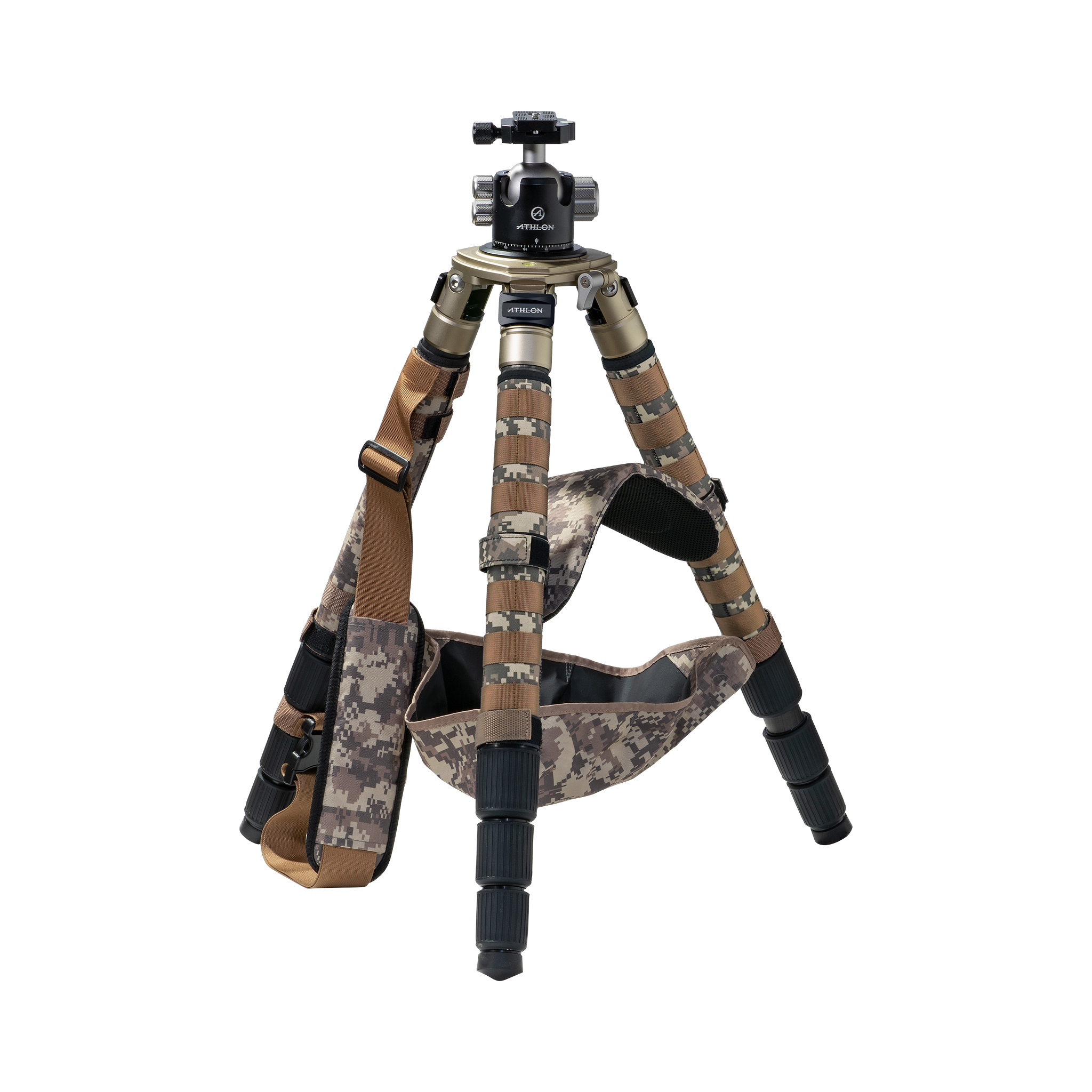 Athlon Midas CF29 - Carbon Fiber Tripod (29mm tube), Ball Head (44mm), Soft carrying case, Accs.