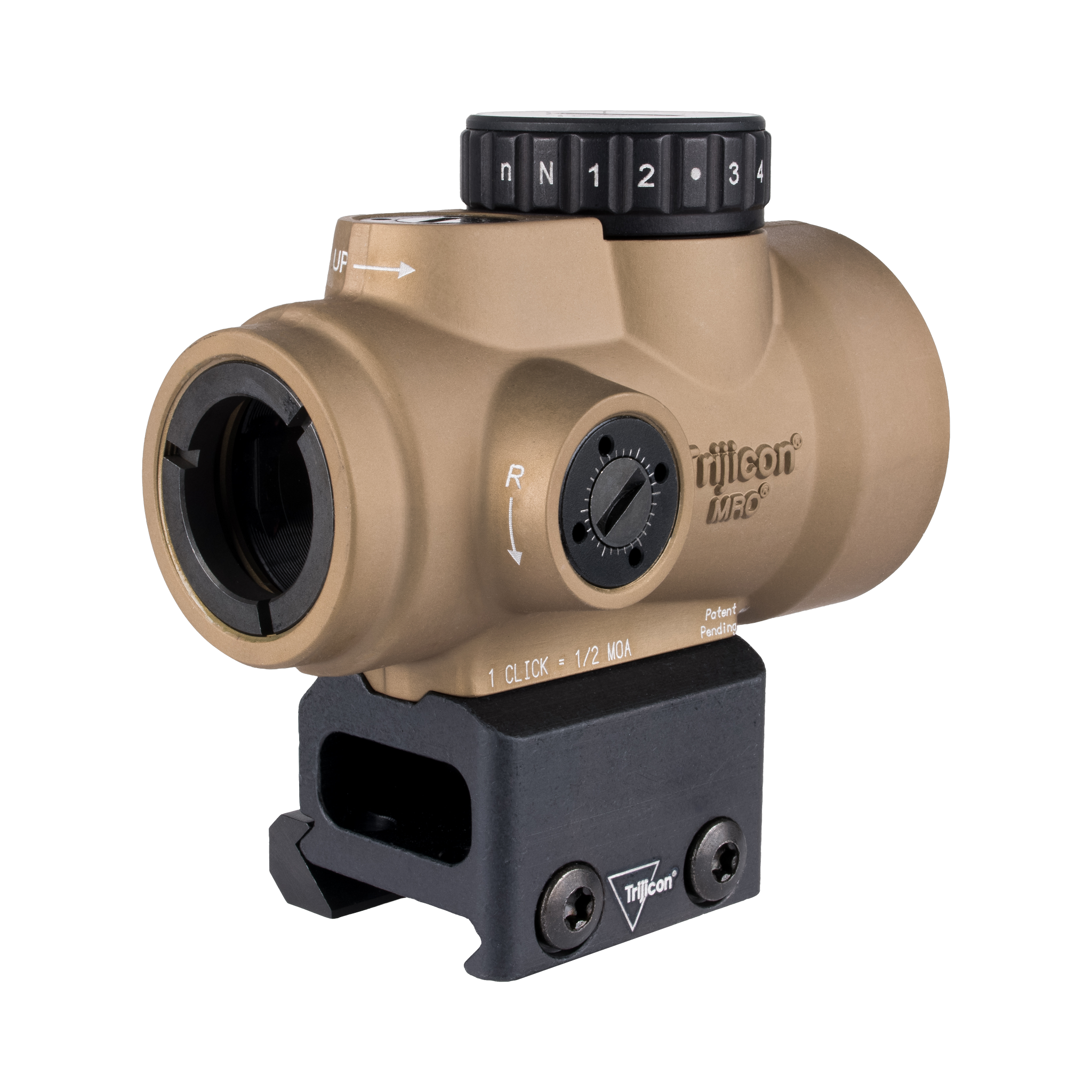 Trijicon MRO® SD 1x25 regulējams LED 2,0 MOA sarkanais punkts, anodēts koijotu brūnā krāsā; pilnībā krāsots (AC32068)