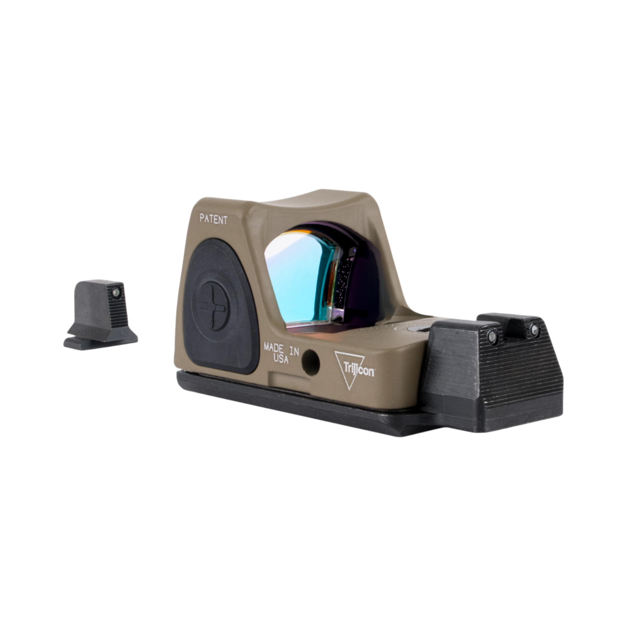Trijicon Dual Defense™ komplekts – 3,25 MOA Red Dot RMR® Type 2 FDE + melni/zaļi tēmēkļi Sig M17/M19