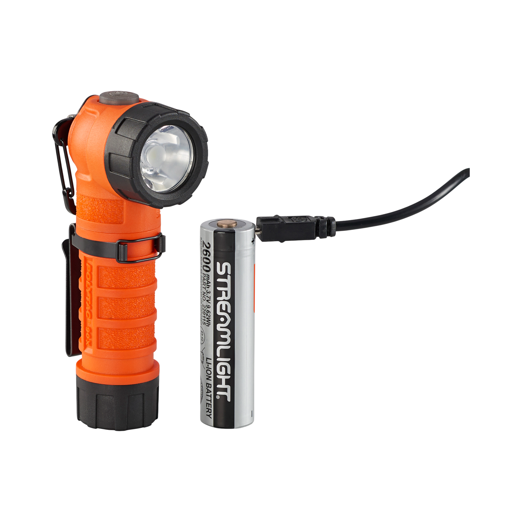 Streamlight PolyTac 90 X USB - Incl. SL-B26 battery pack, USB cord and Gear Keeper - Orange (88837)