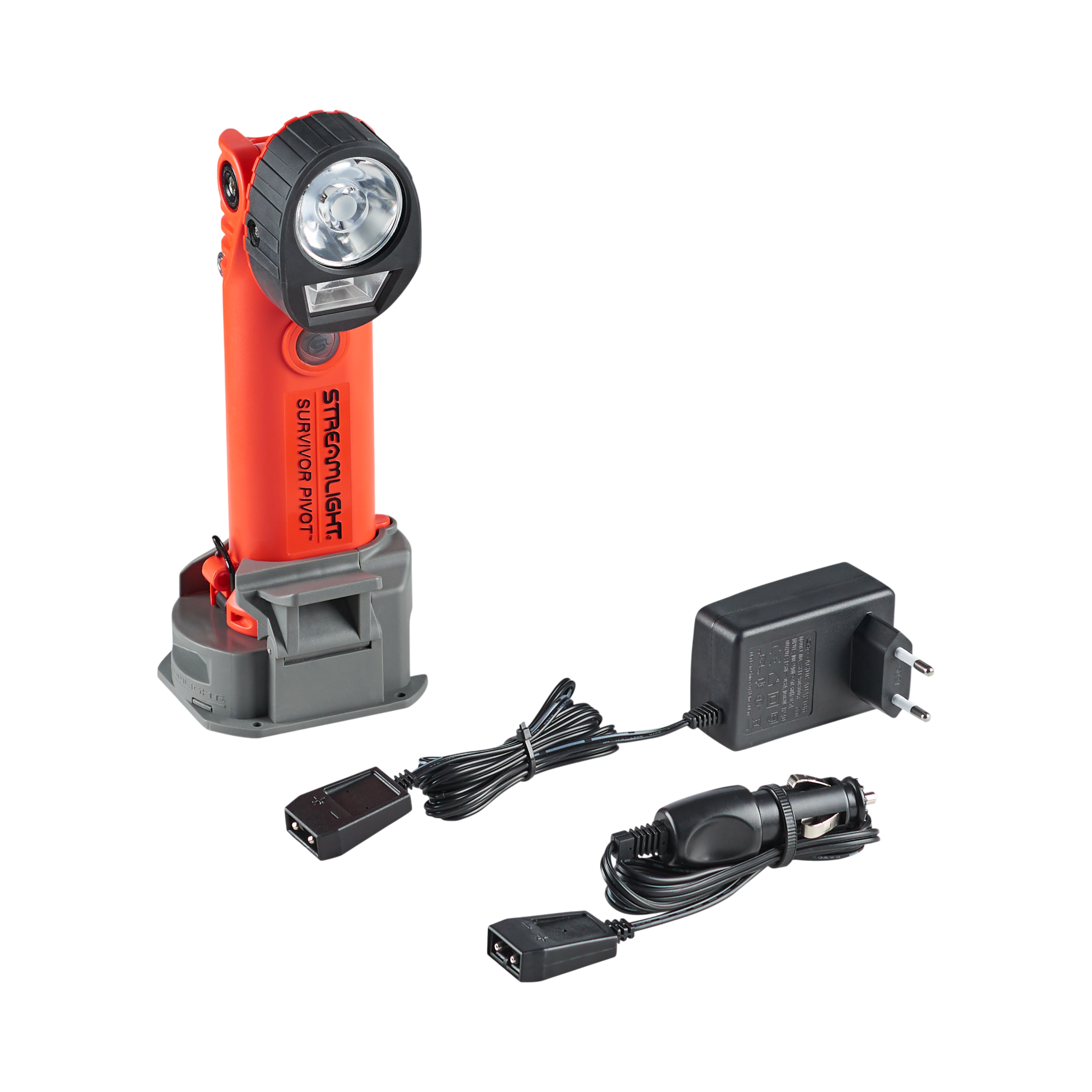 Streamlight Survivor Pivot - 230V AC/12V DC (Alkaline battery carrier not included) - Orange (91803)