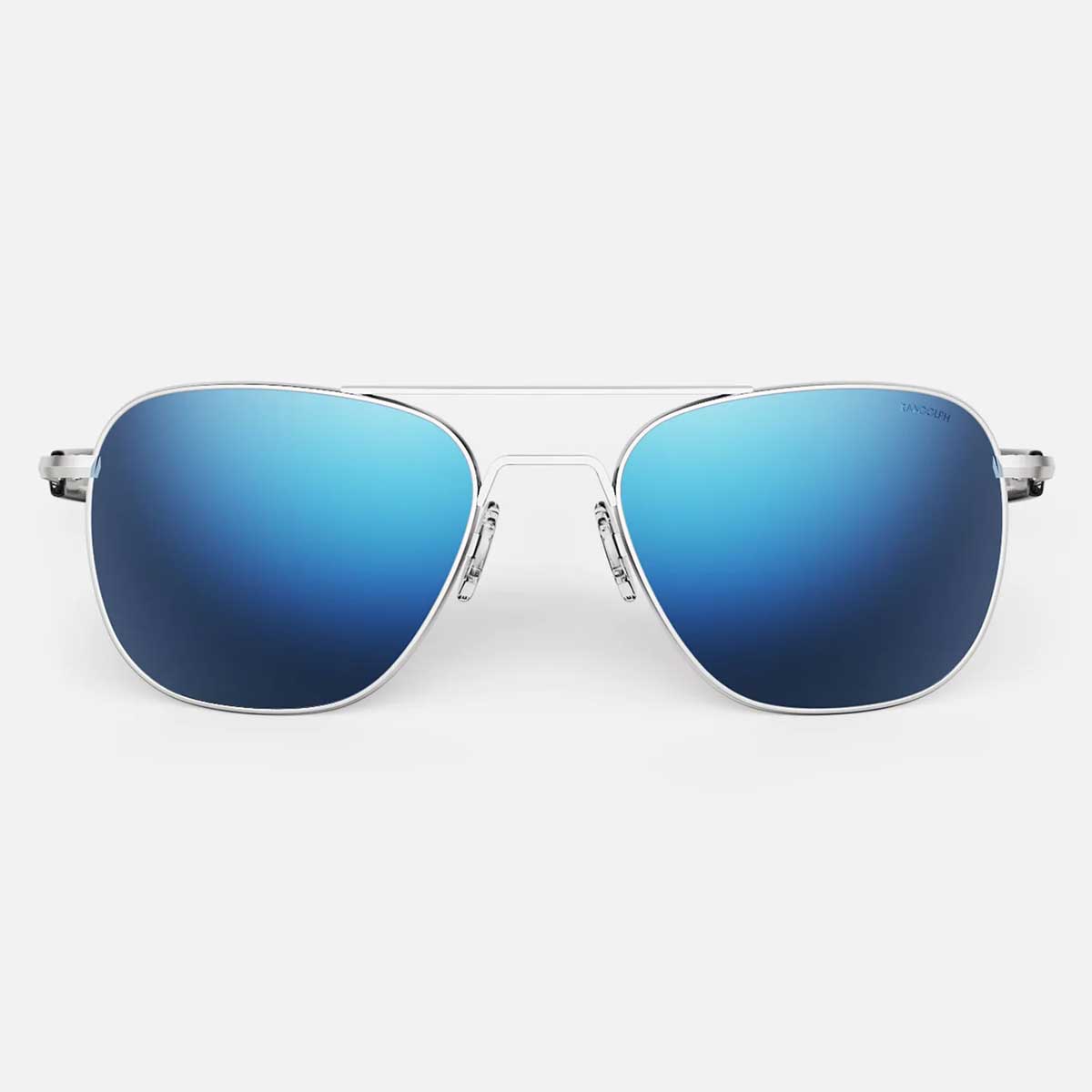 Aviator-Matte Chrome & Atlantic Blue, Non-Polarized Mirror Nylon Lens, Large (58mm)