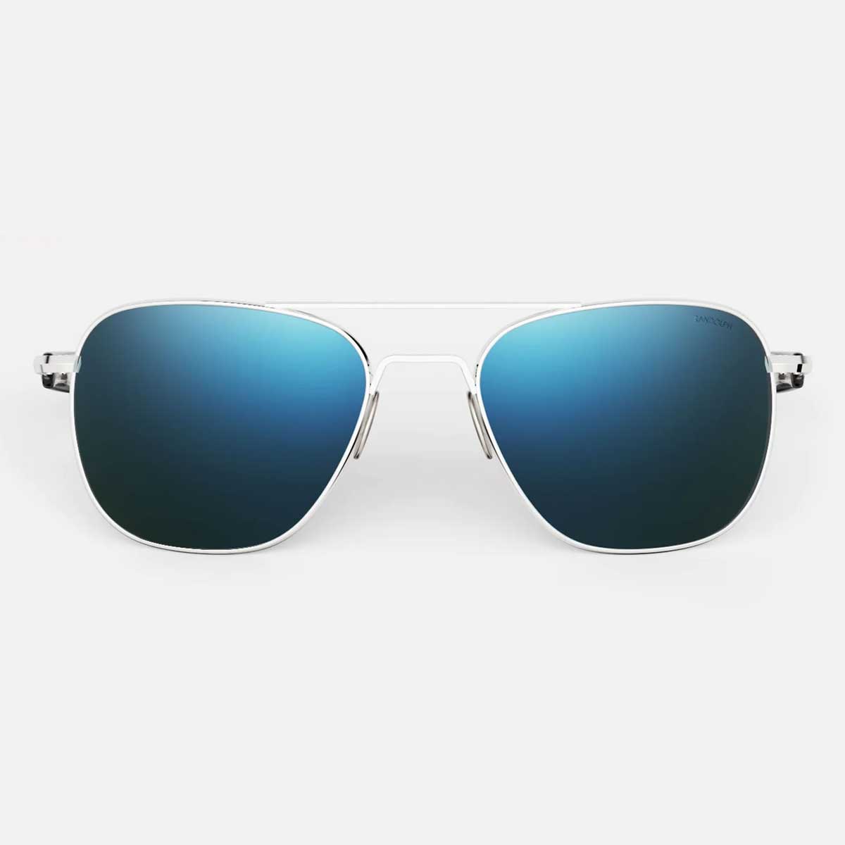Aviator-23k White Gold & Cobalt Polarized Glass, Regular (55mm) Lens