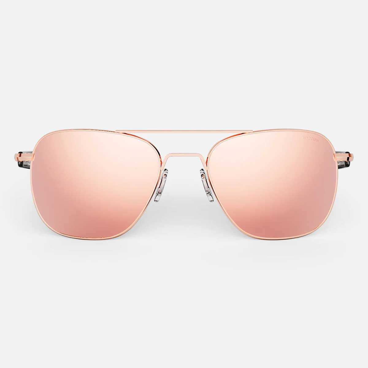 Aviator-22k Rose Gold & Rose Gold Polarized Mirror Nylon Lens, Regular (55mm)