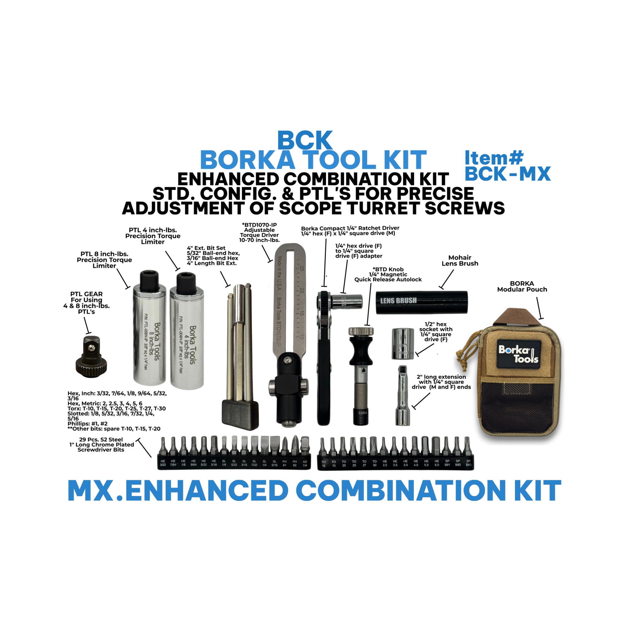 Borka Combination Tool Kit feat. Borka Torque Driver (BTD) and Precision Torque Limiters (PTL)