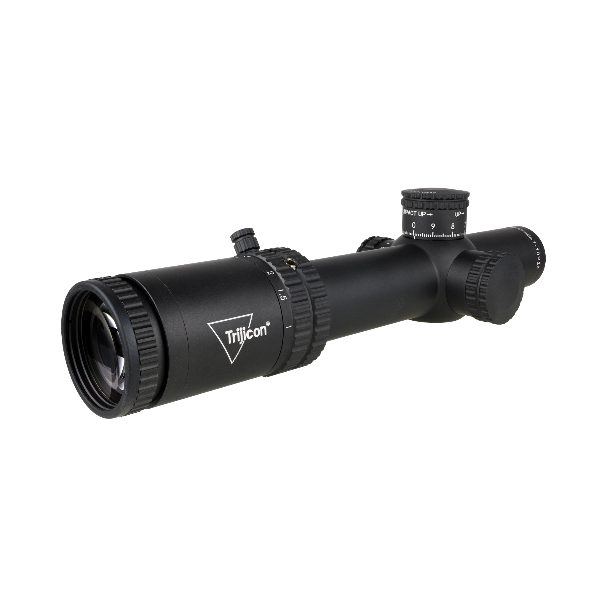 Credo® 1–10x28 FFP ar sarkanu/zaļu MRAD segmentētu apļa uzlabojumu, 34 mm, matēta apdare, Exp. EL RTZ