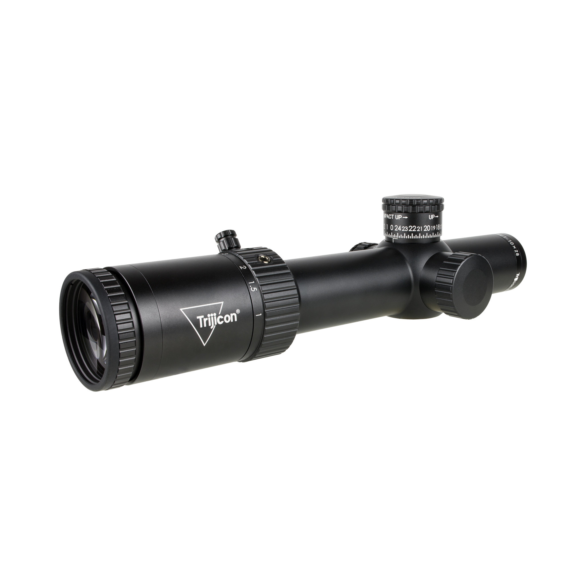 Credo® HX 1-10x28 FFP ar sarkanu/zaļu MOA segmentētu apļa uzlabojumu, 34 mm, satīna apdare, Exp. EL RTZ